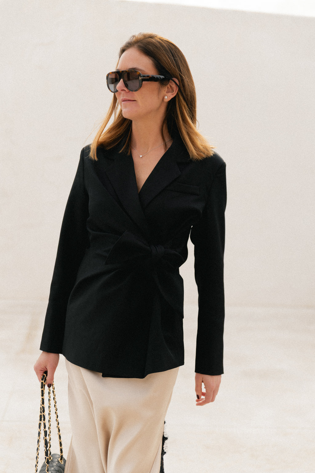 Blazer noir à nouer Nova