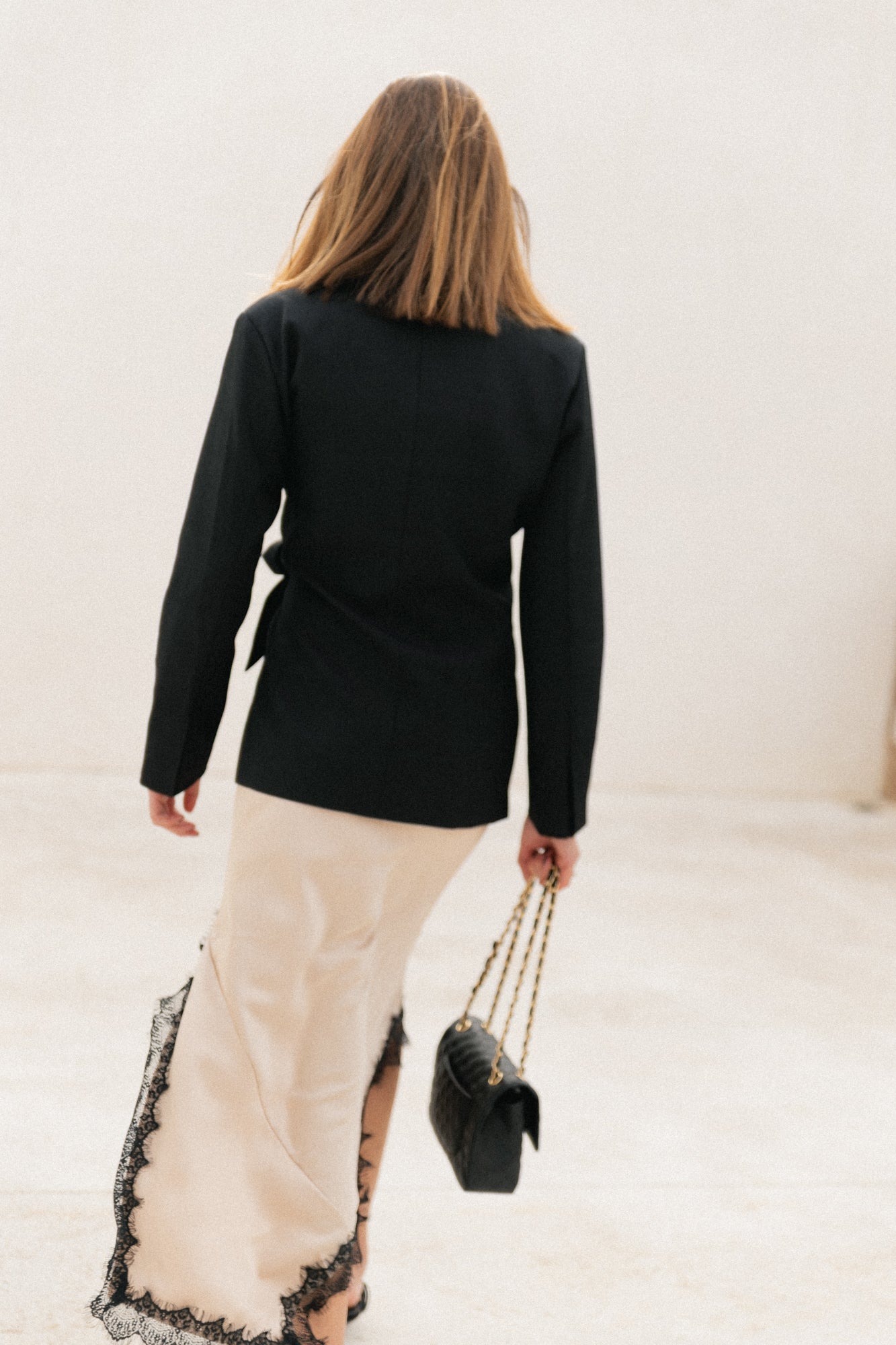 Nova blazer met strik zwart