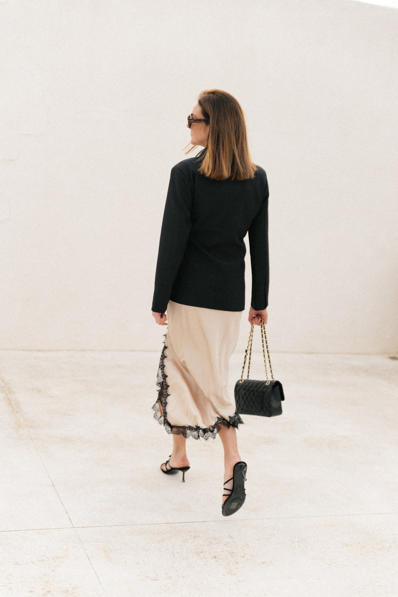 Amelie lace skirt beige/black