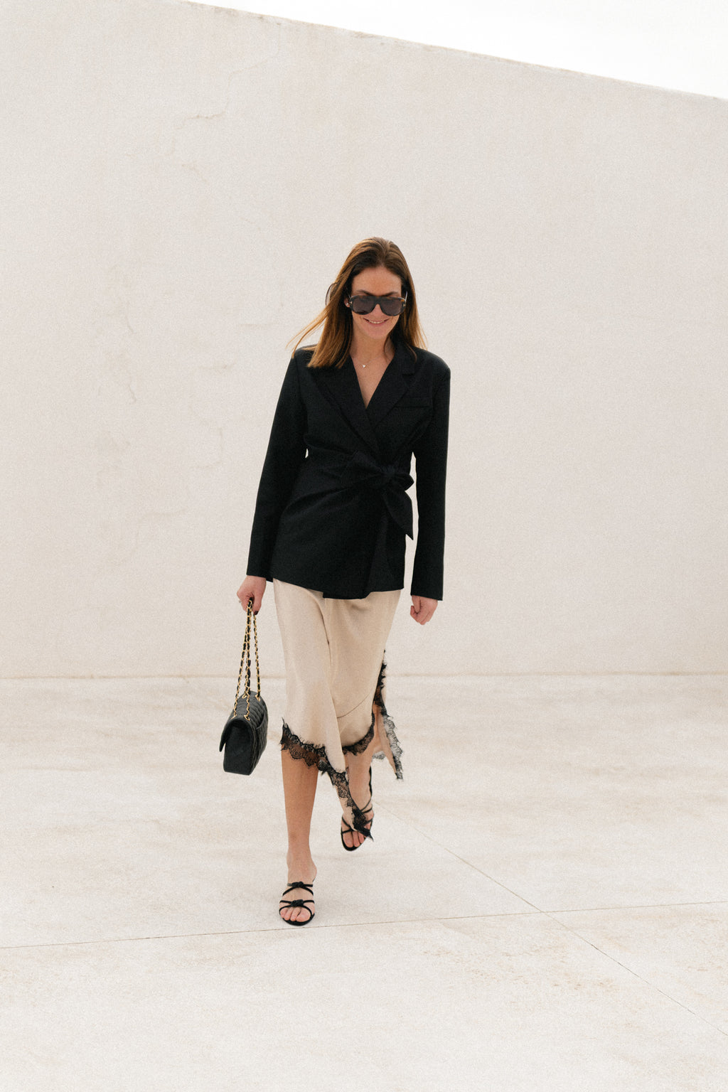 Blazer noir à nouer Nova