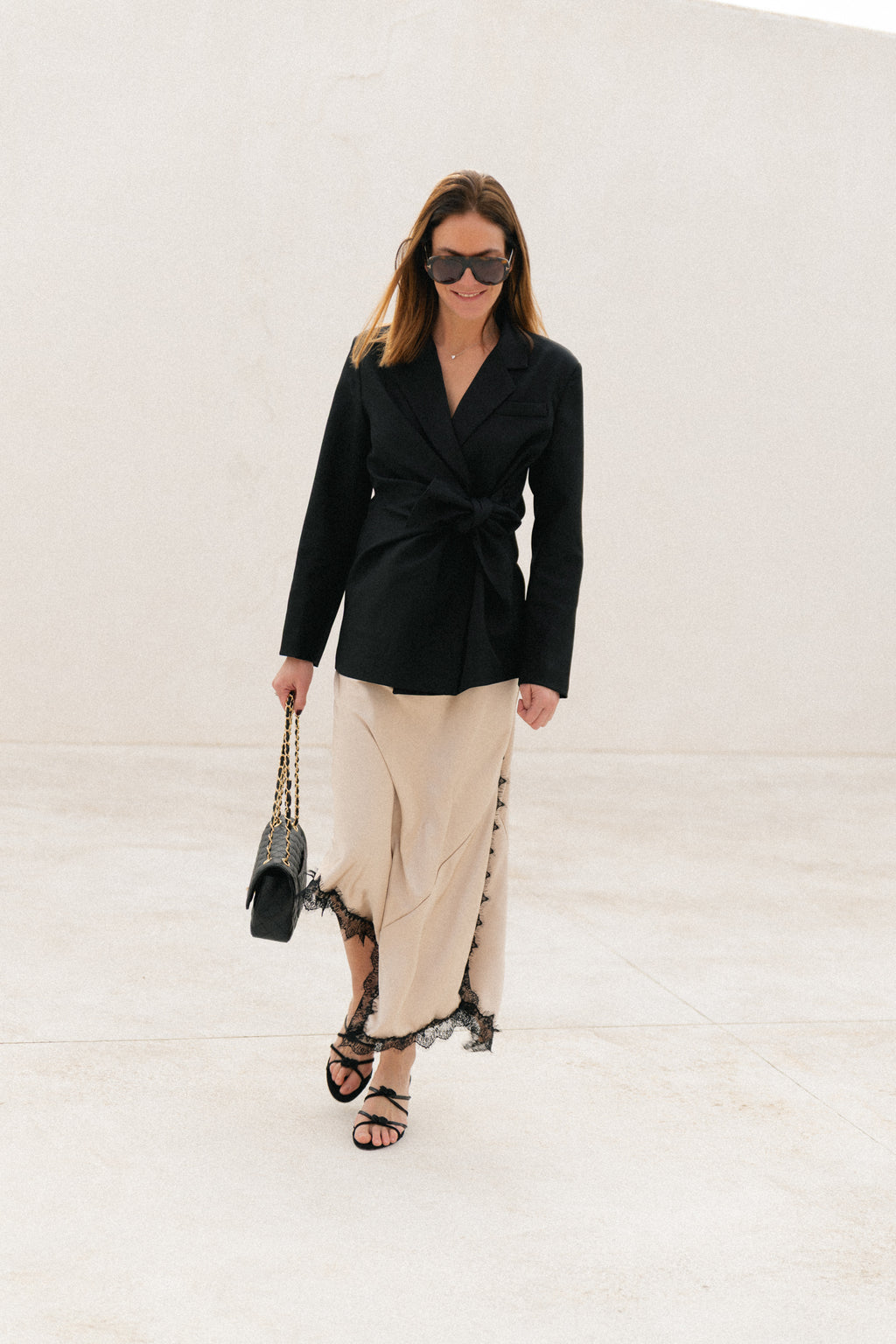 Blazer noir à nouer Nova