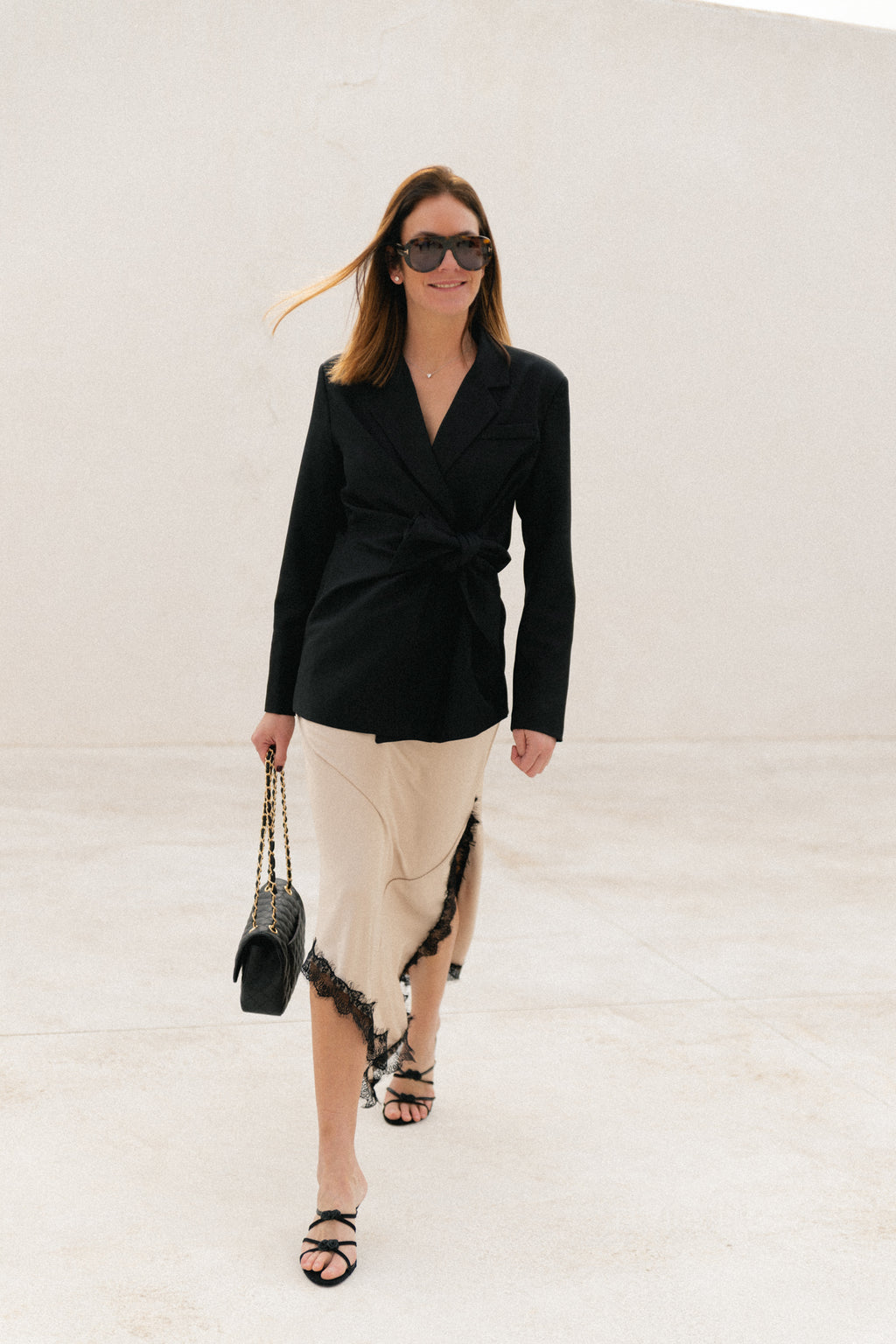 Amelie lace skirt beige/black