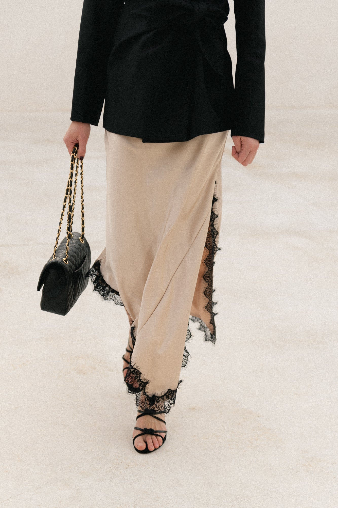 Amelie lace skirt beige/black