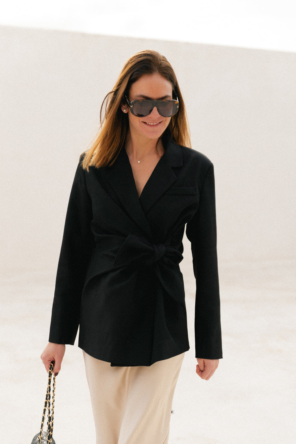 Blazer noir à nouer Nova