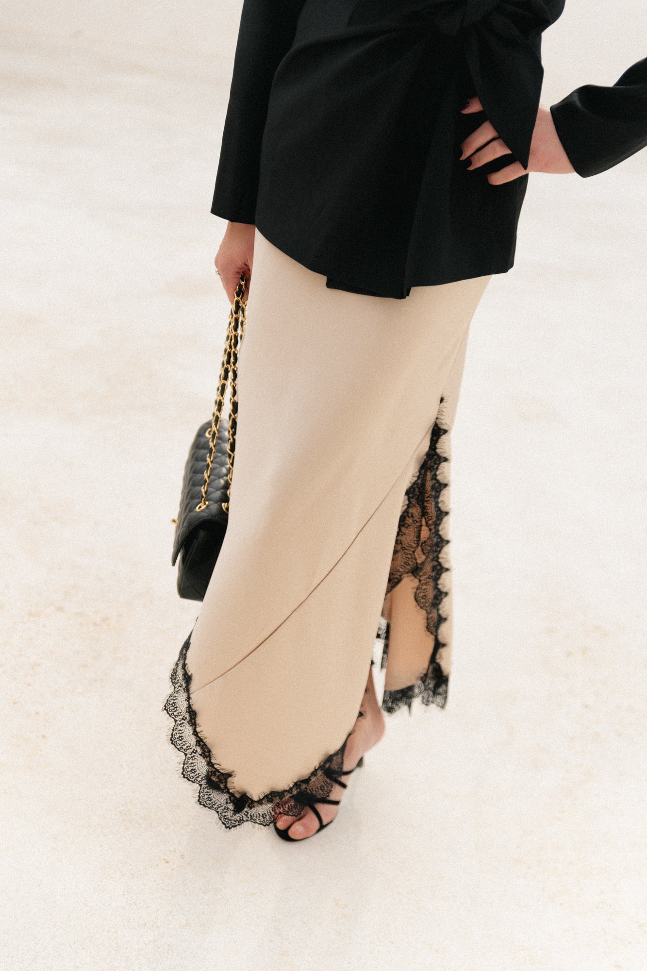 Amelie lace skirt beige/black