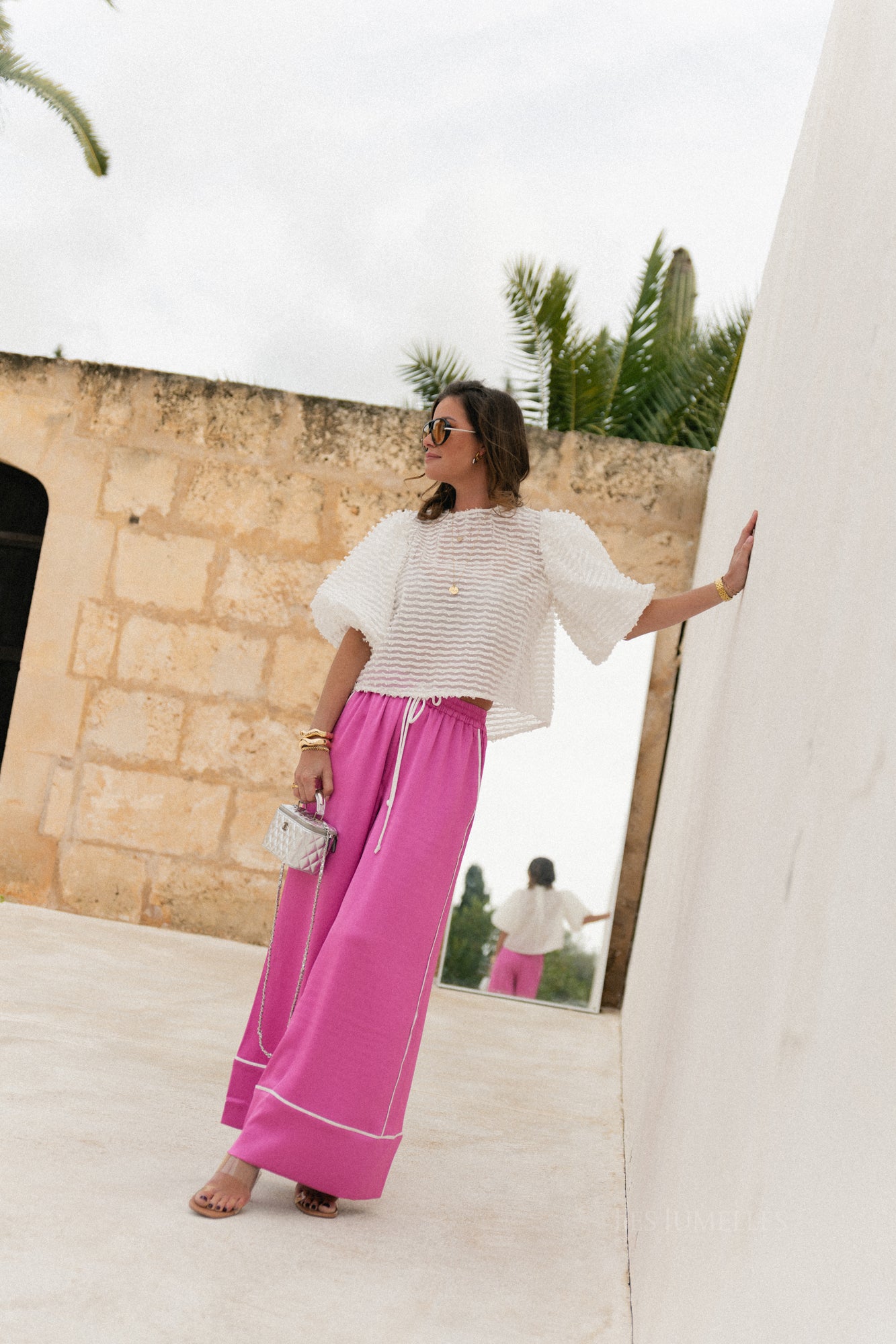 Avril wide leg trousers spring crocus