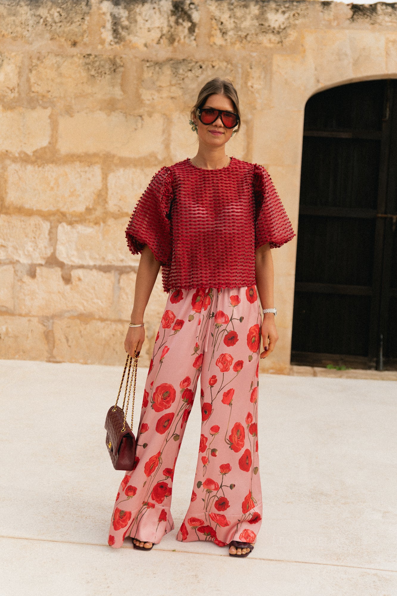 Pantalon large imprimé Avril