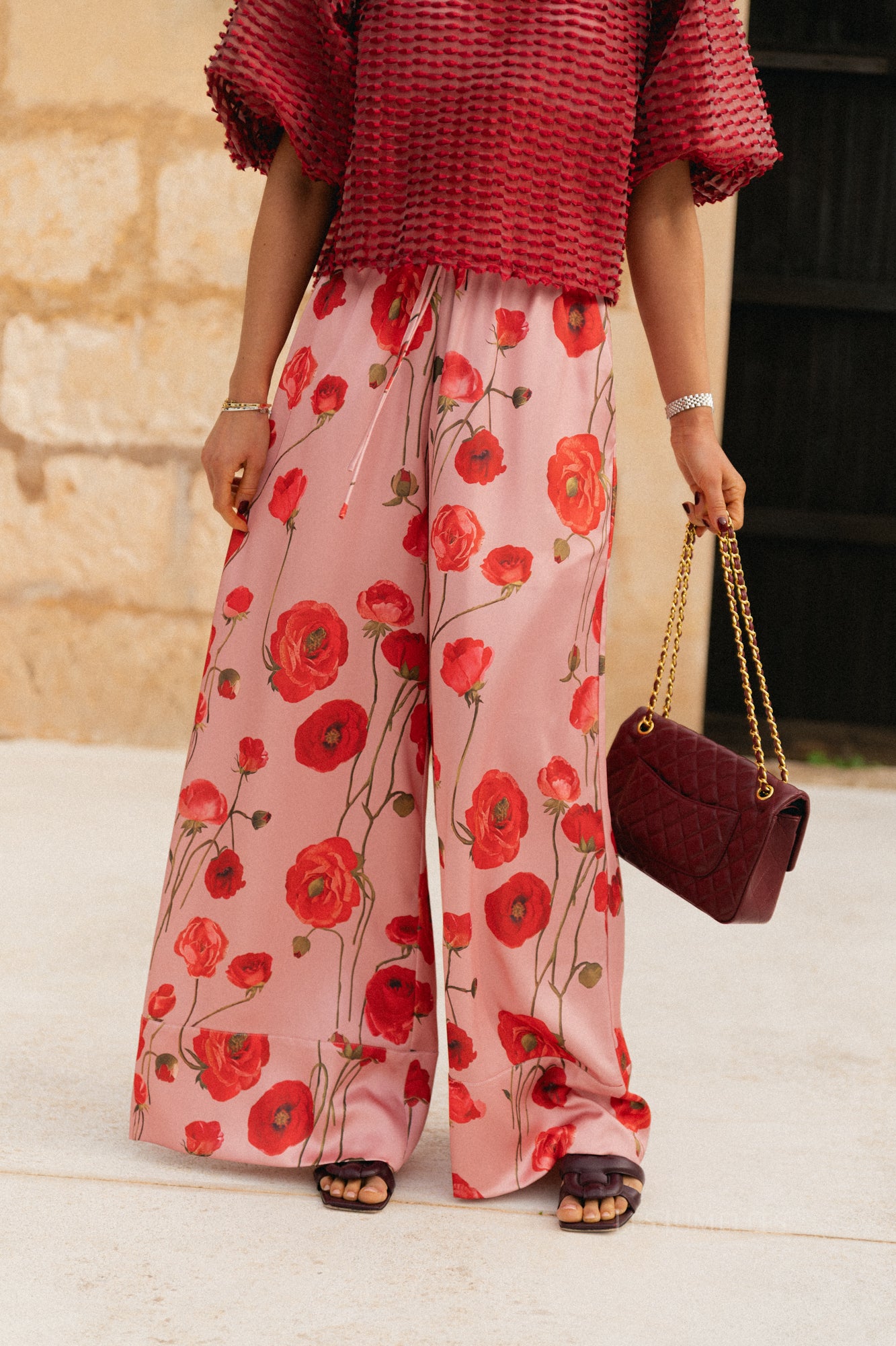 Pantalon large imprimé Avril