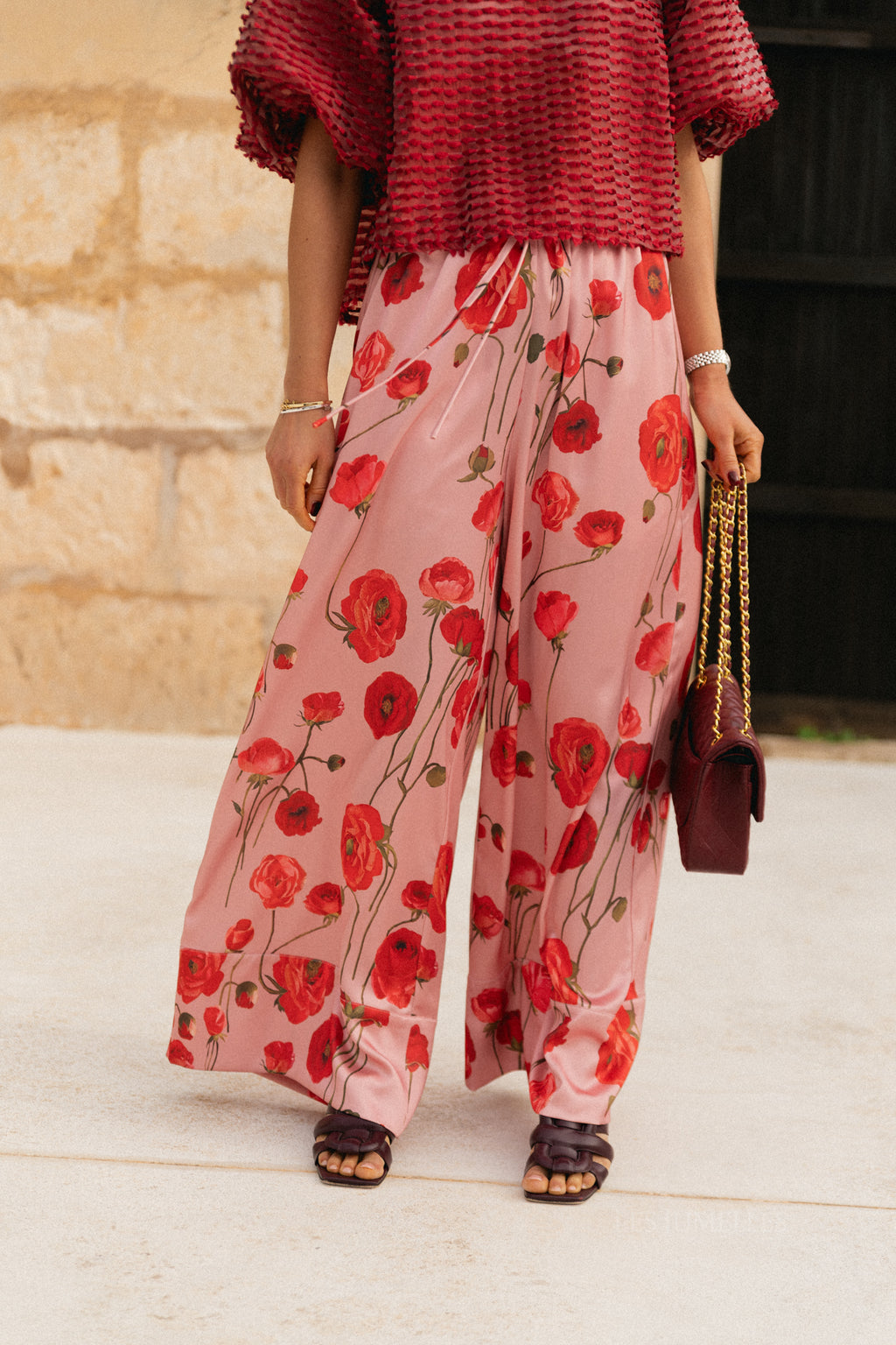 Avril printed wide leg trousers