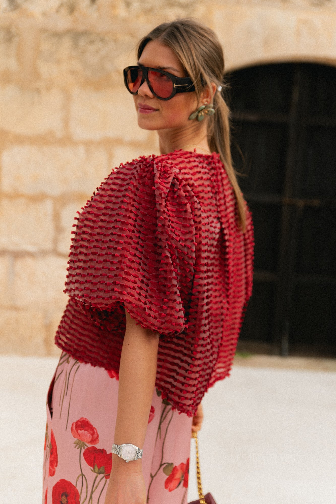 Chemisier Charlotte bordeaux