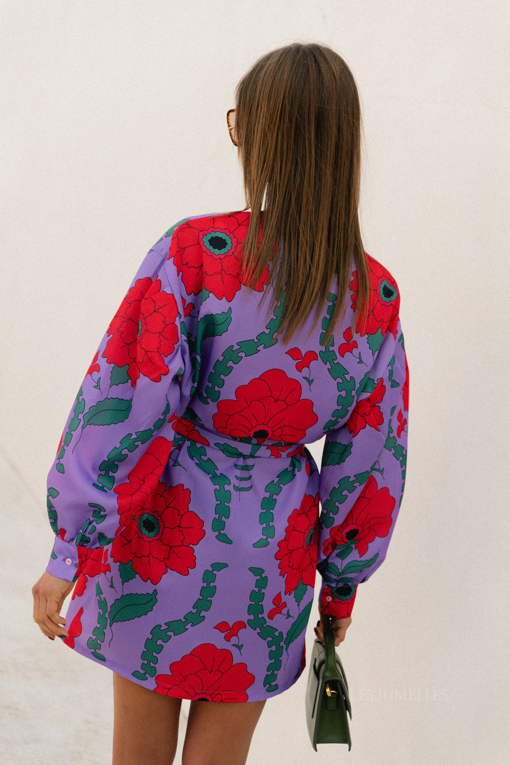 Poppy printed dress - lilac/coral