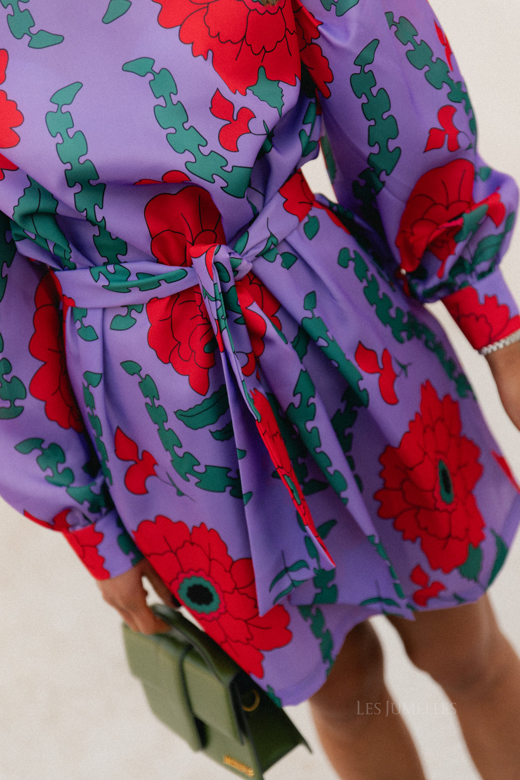 Poppy printed dress - lilac/coral