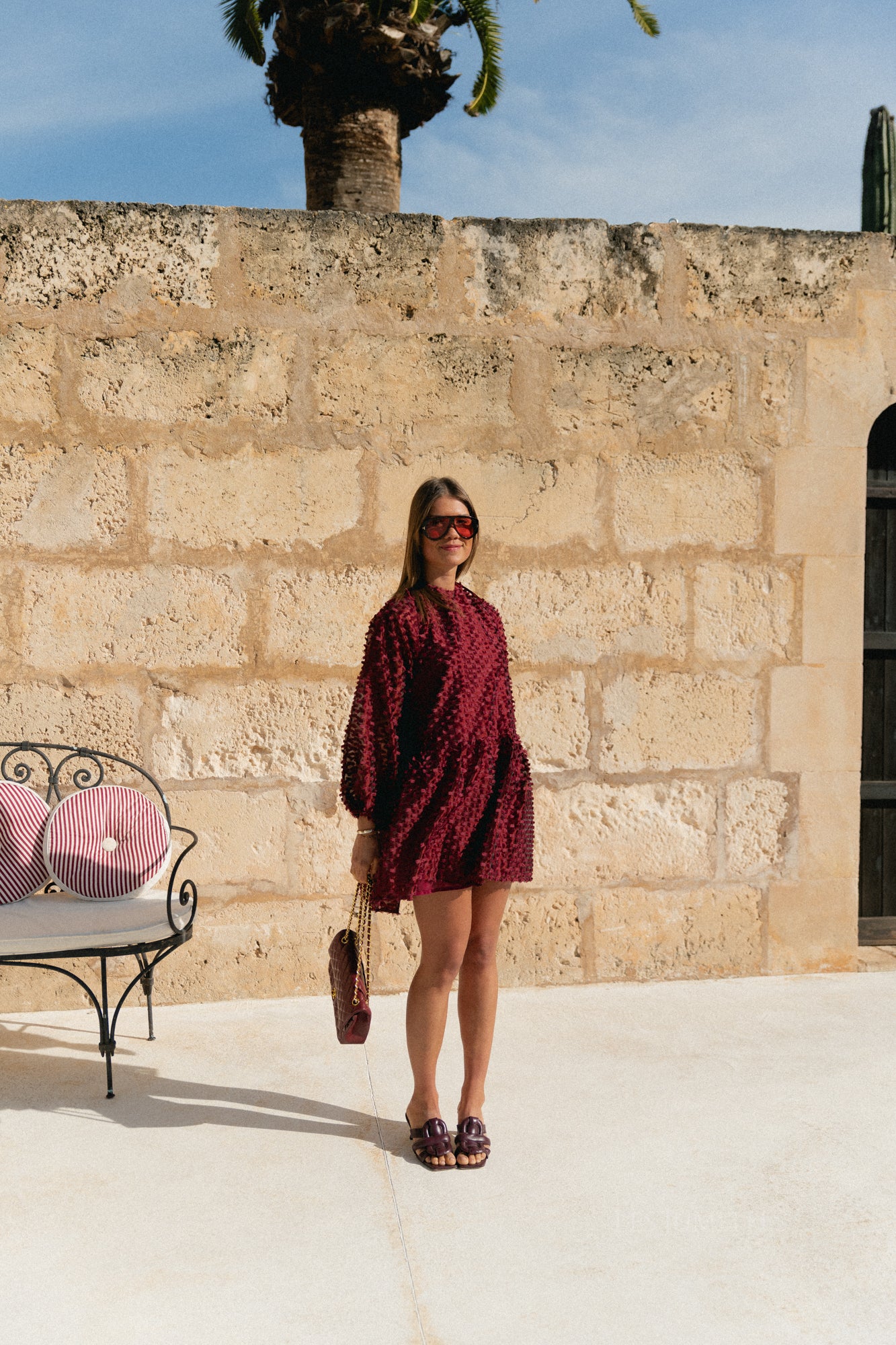 Charlie short dress burgundy