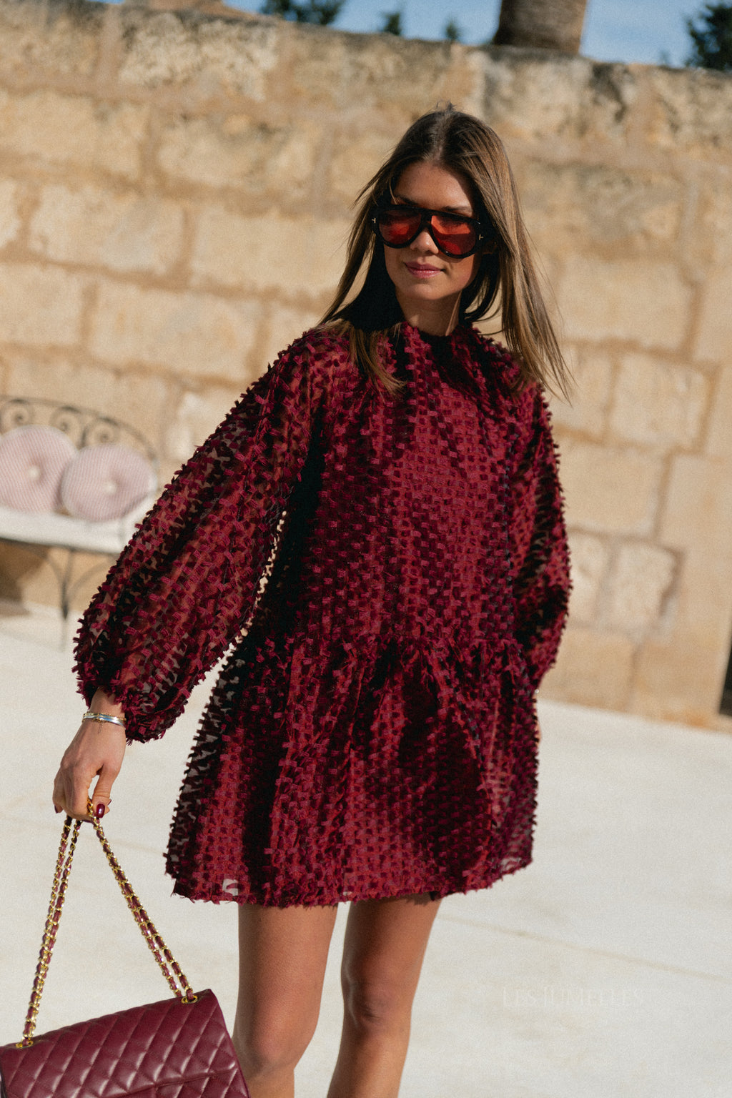 Charlie short dress burgundy