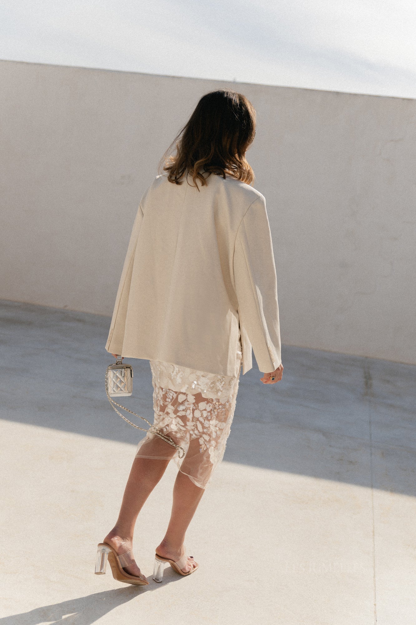 Chloe oversized blazer eggshell