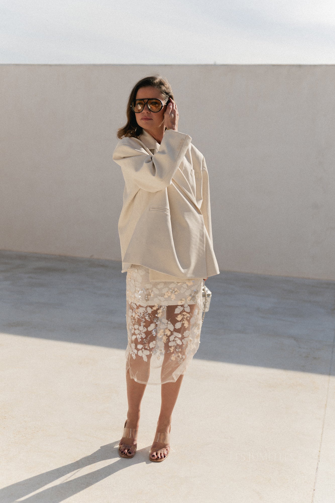 Chloe oversized blazer eggshell