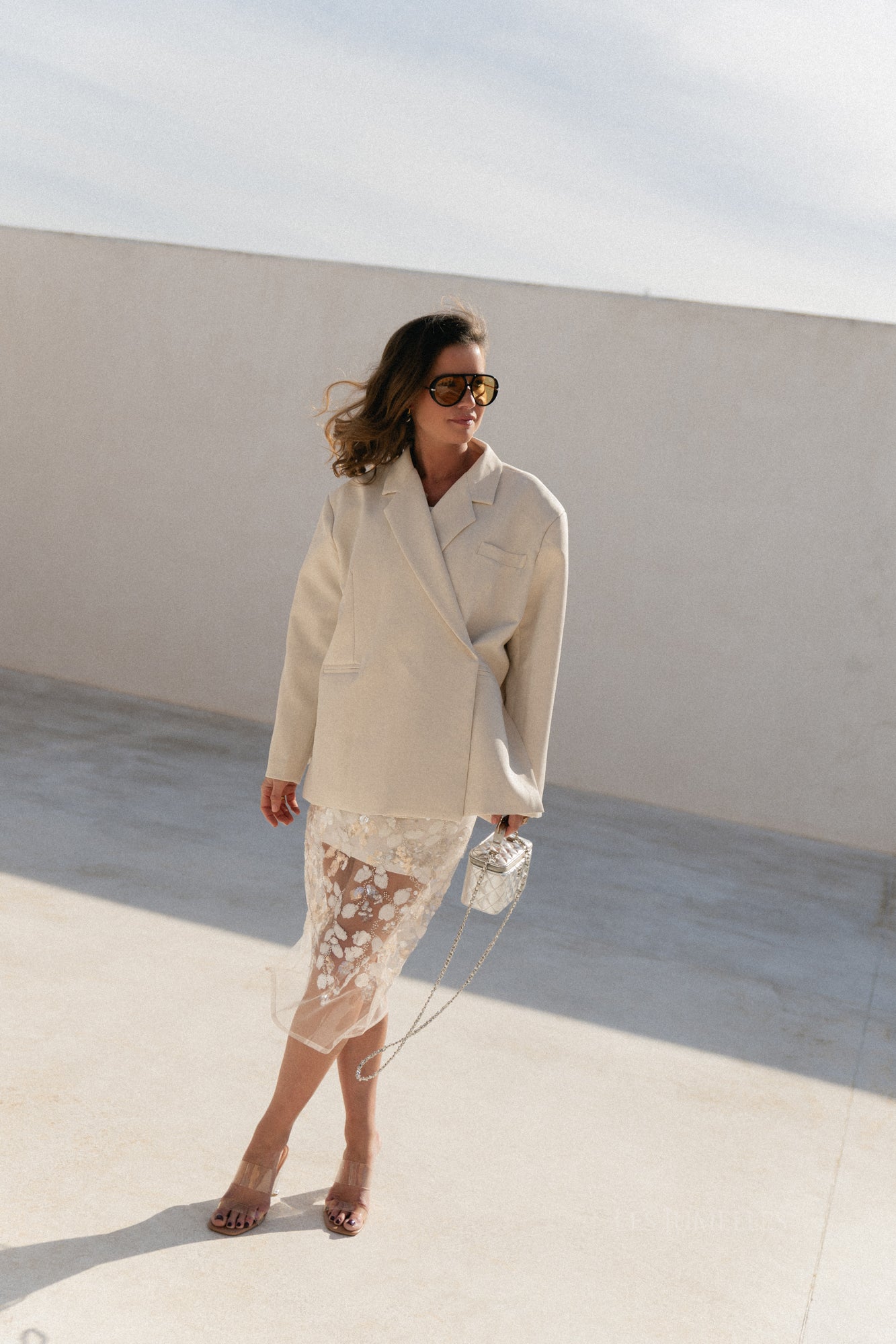 Chloe oversized blazer eggshell