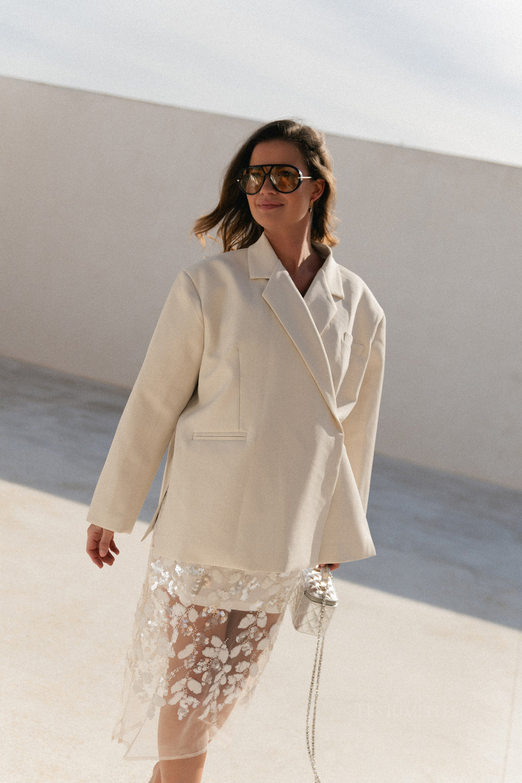 Chloe oversized blazer eggshell