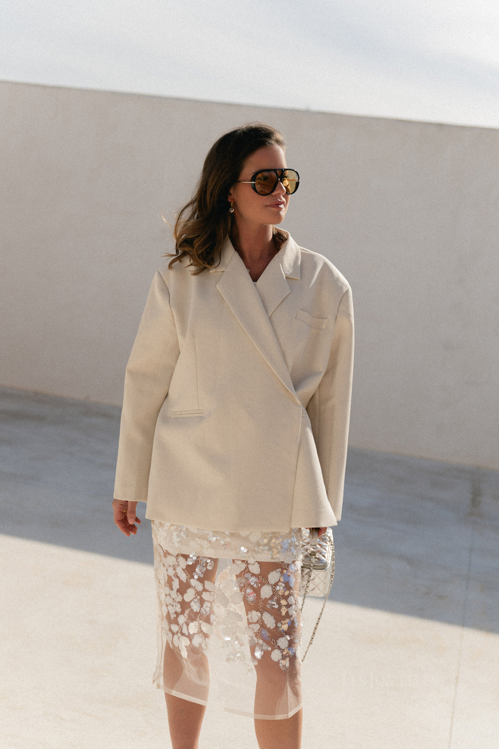 Chloe oversized blazer eggshell