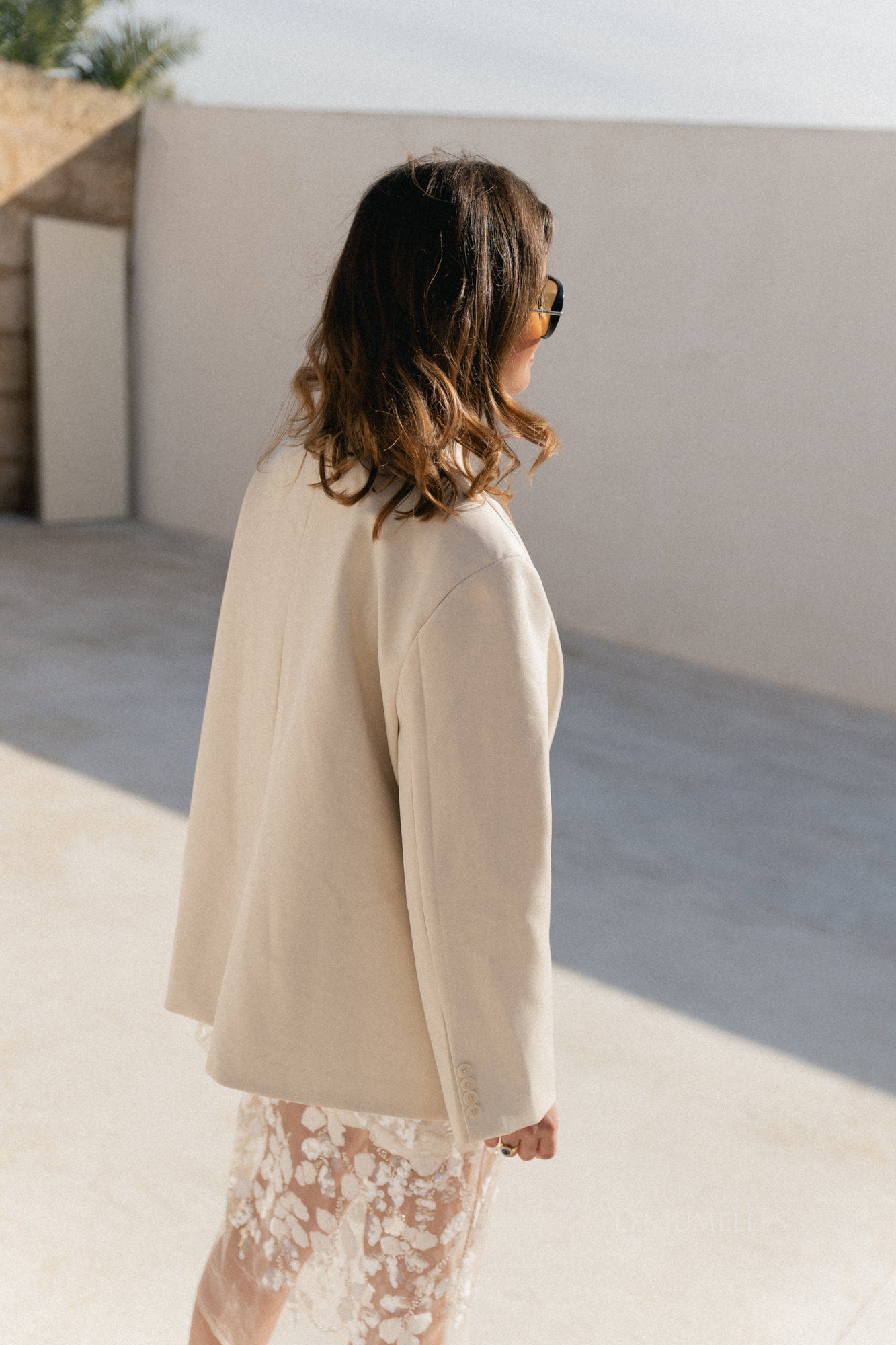 Chloe oversized blazer eggshell