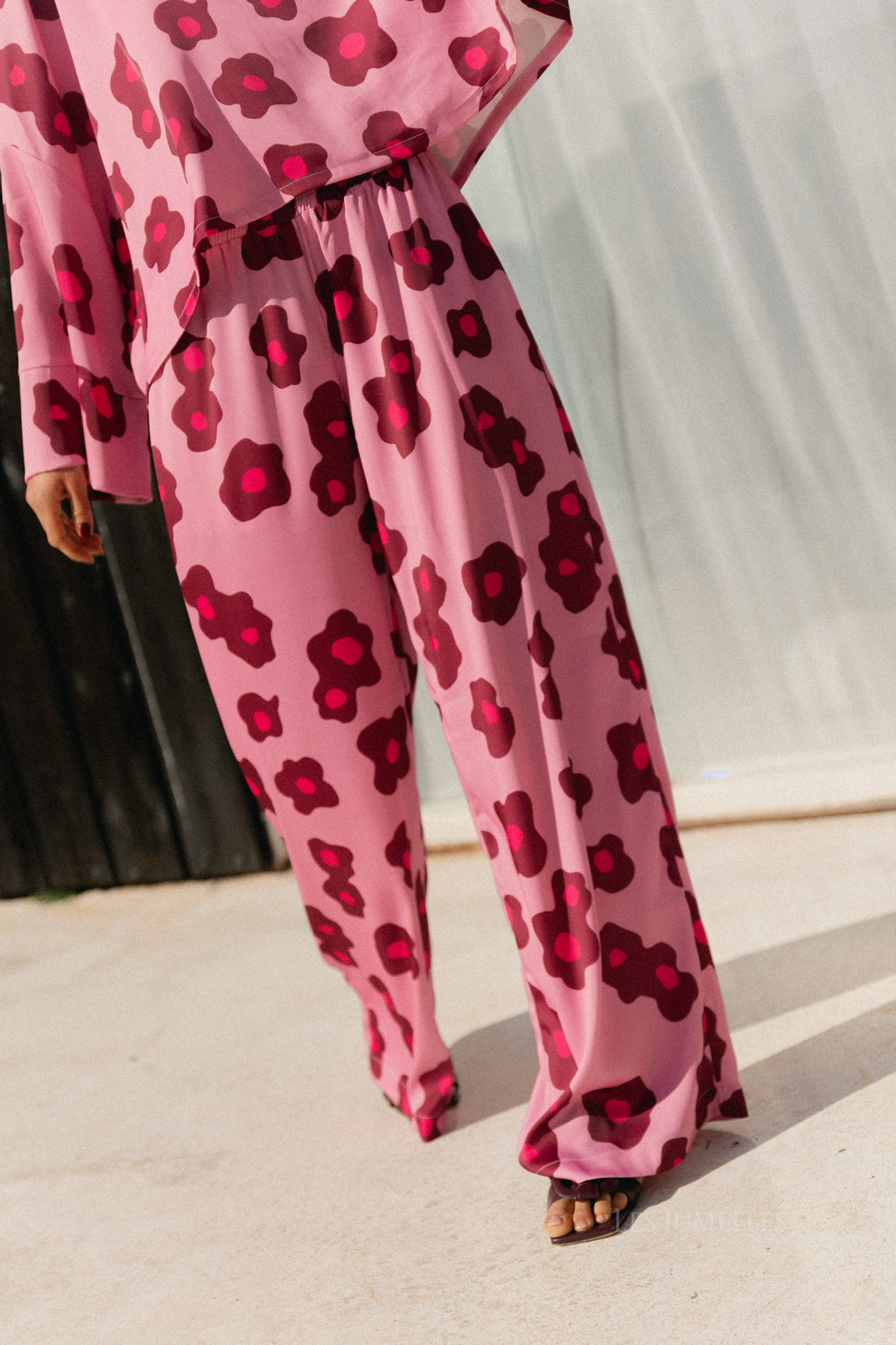 Gill printed sateen pants - baroque rose