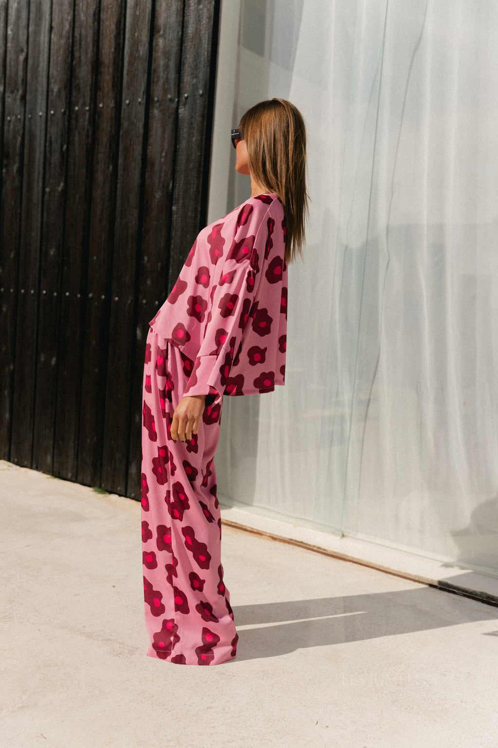 Gill printed sateen pants - baroque rose