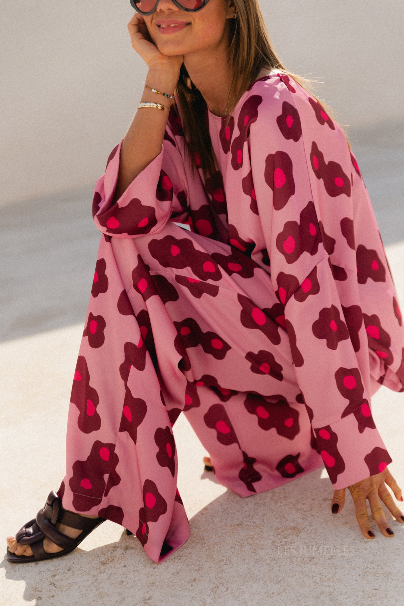 Gill printed sateen pants - baroque rose