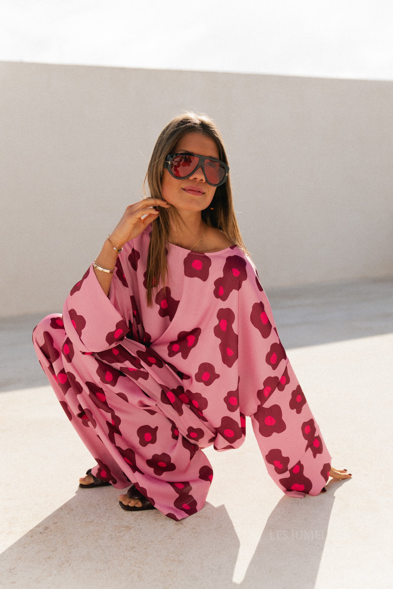 Gill printed sateen pants - baroque rose