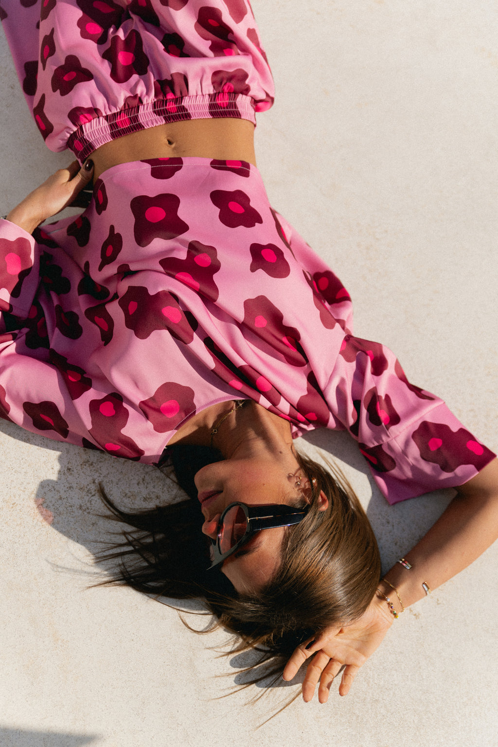 Gill printed sateen blouse - baroque rose