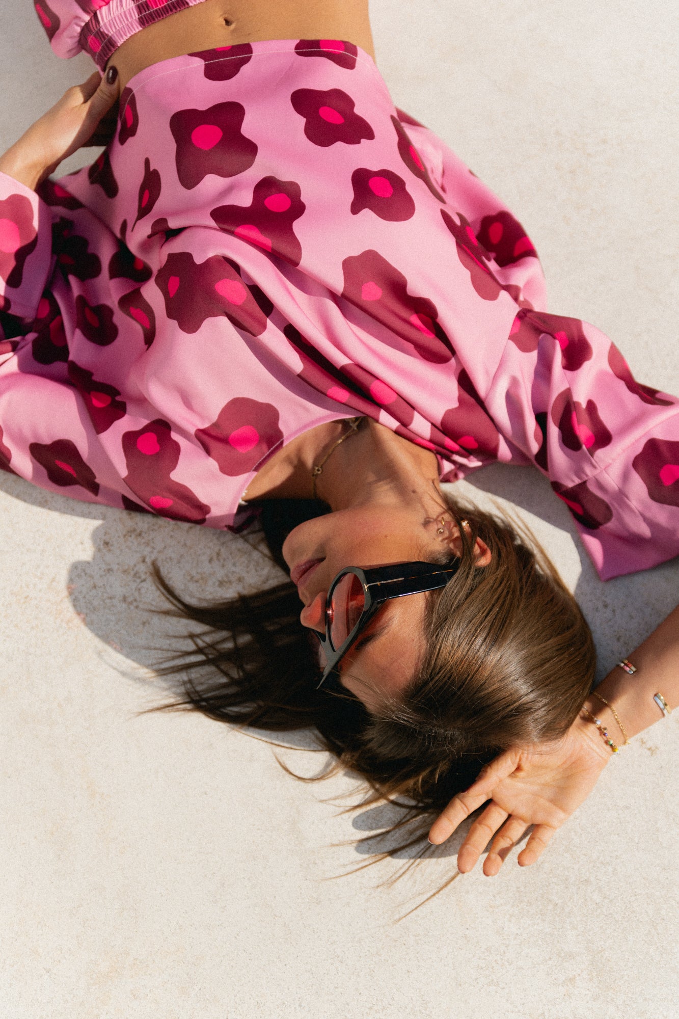 Gill printed sateen blouse - baroque rose