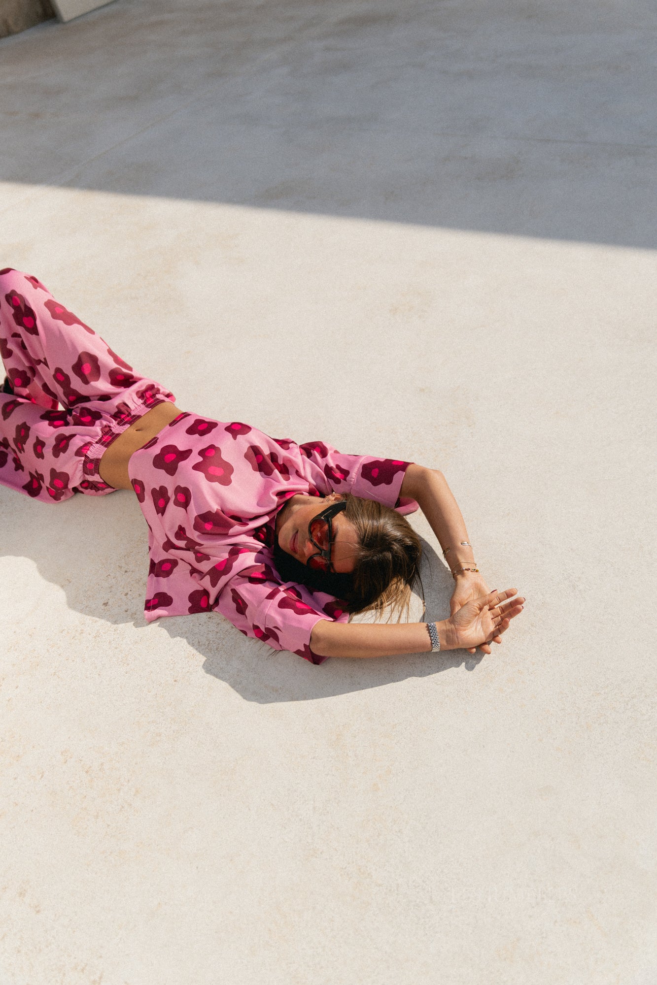 Gill printed sateen blouse - baroque rose