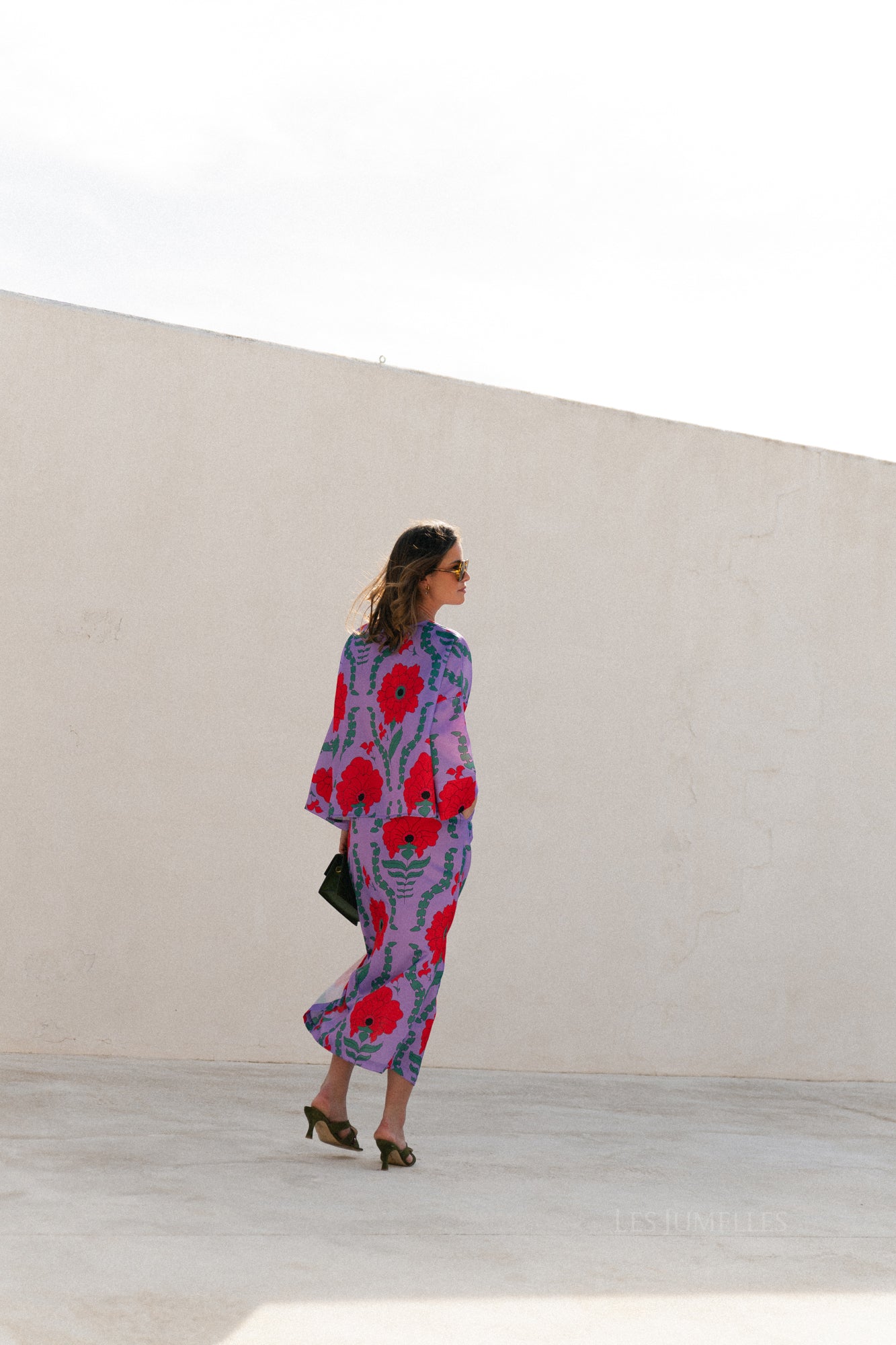 Lilly printed skirt - lilac/coral