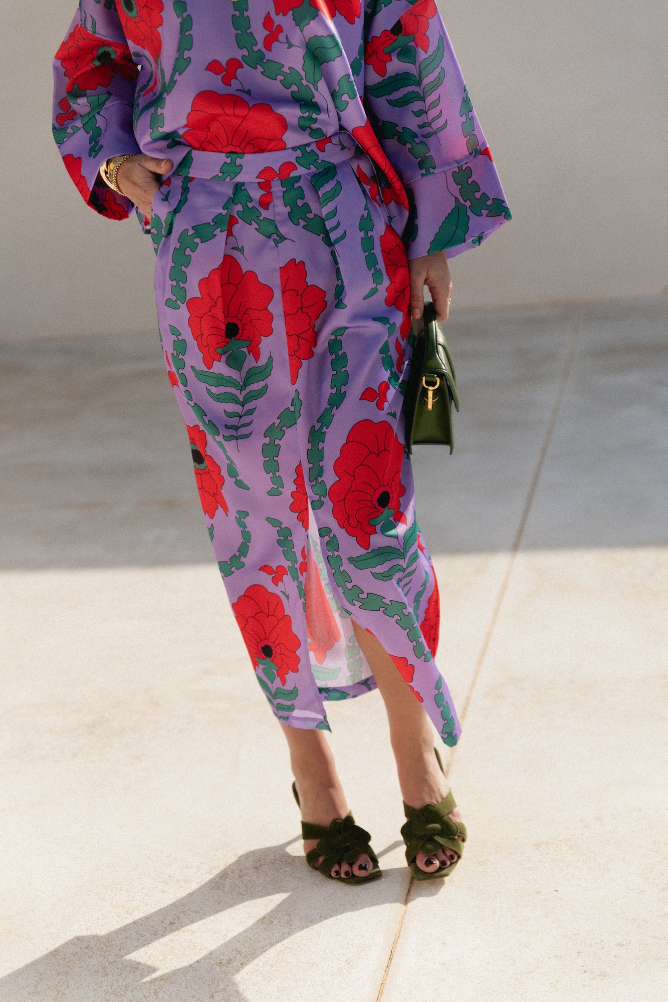 Lilly printed skirt - lilac/coral