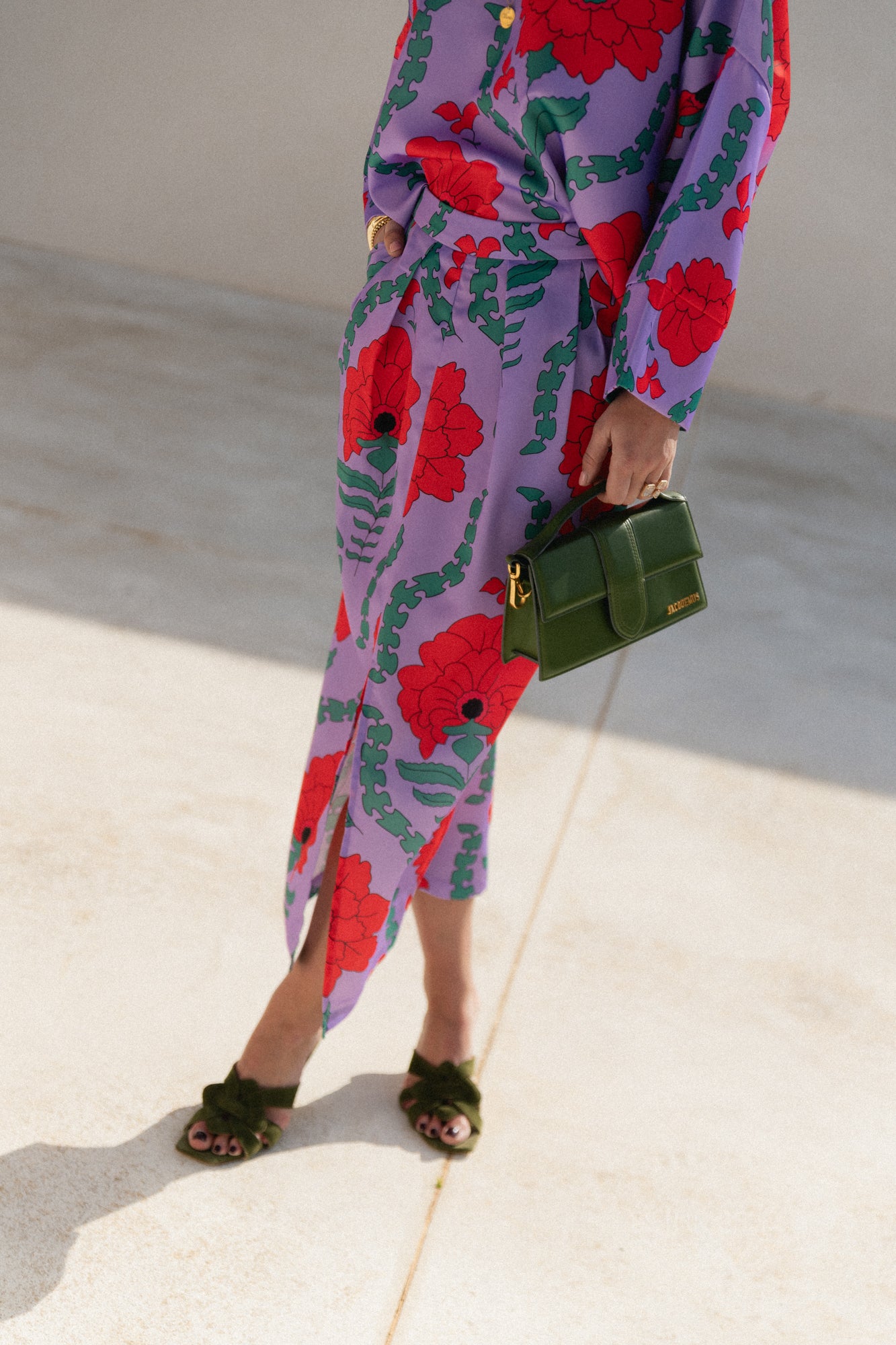 Lilly printed skirt - lilac/coral