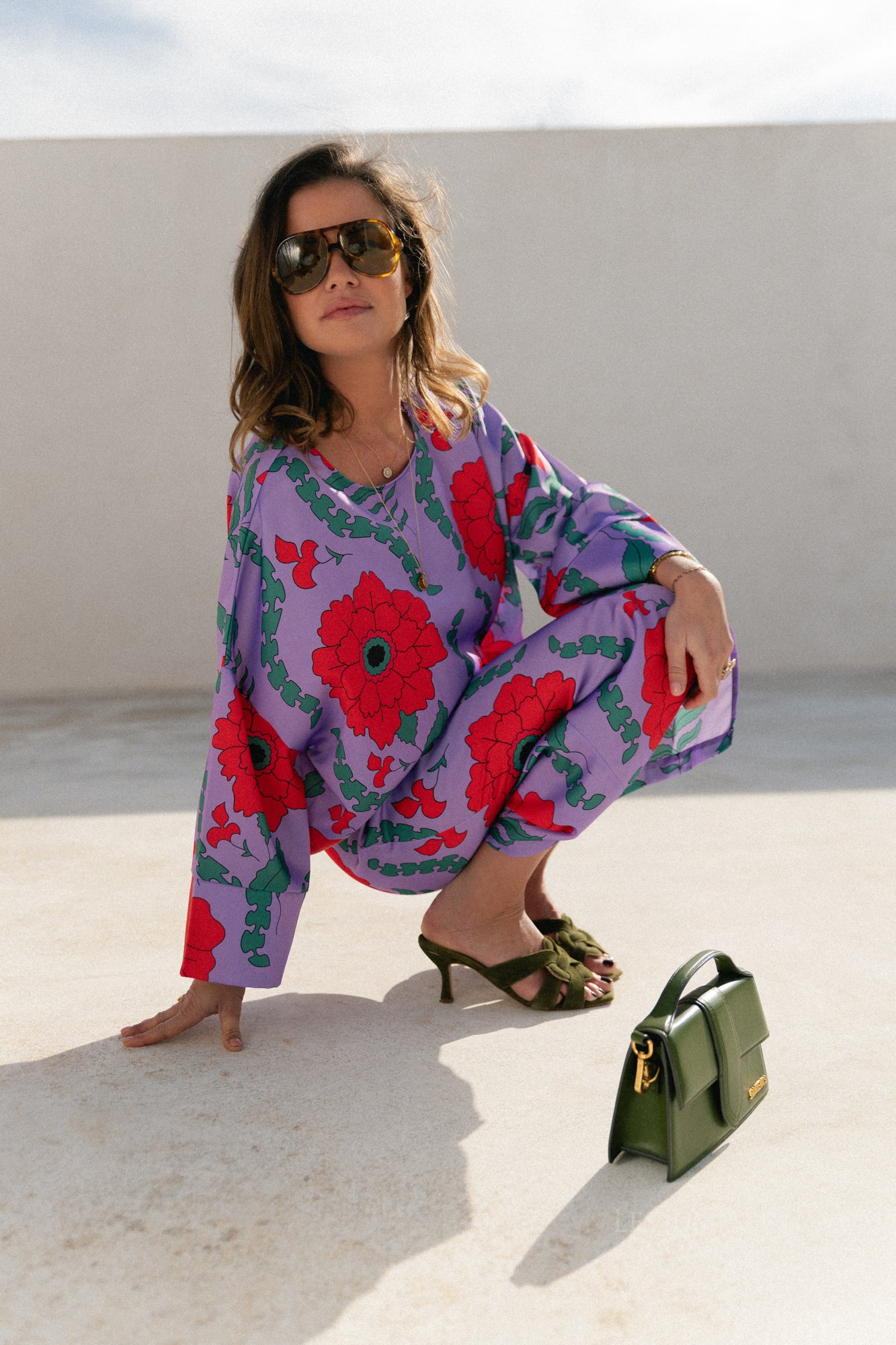 Lilly printed skirt - lilac/coral