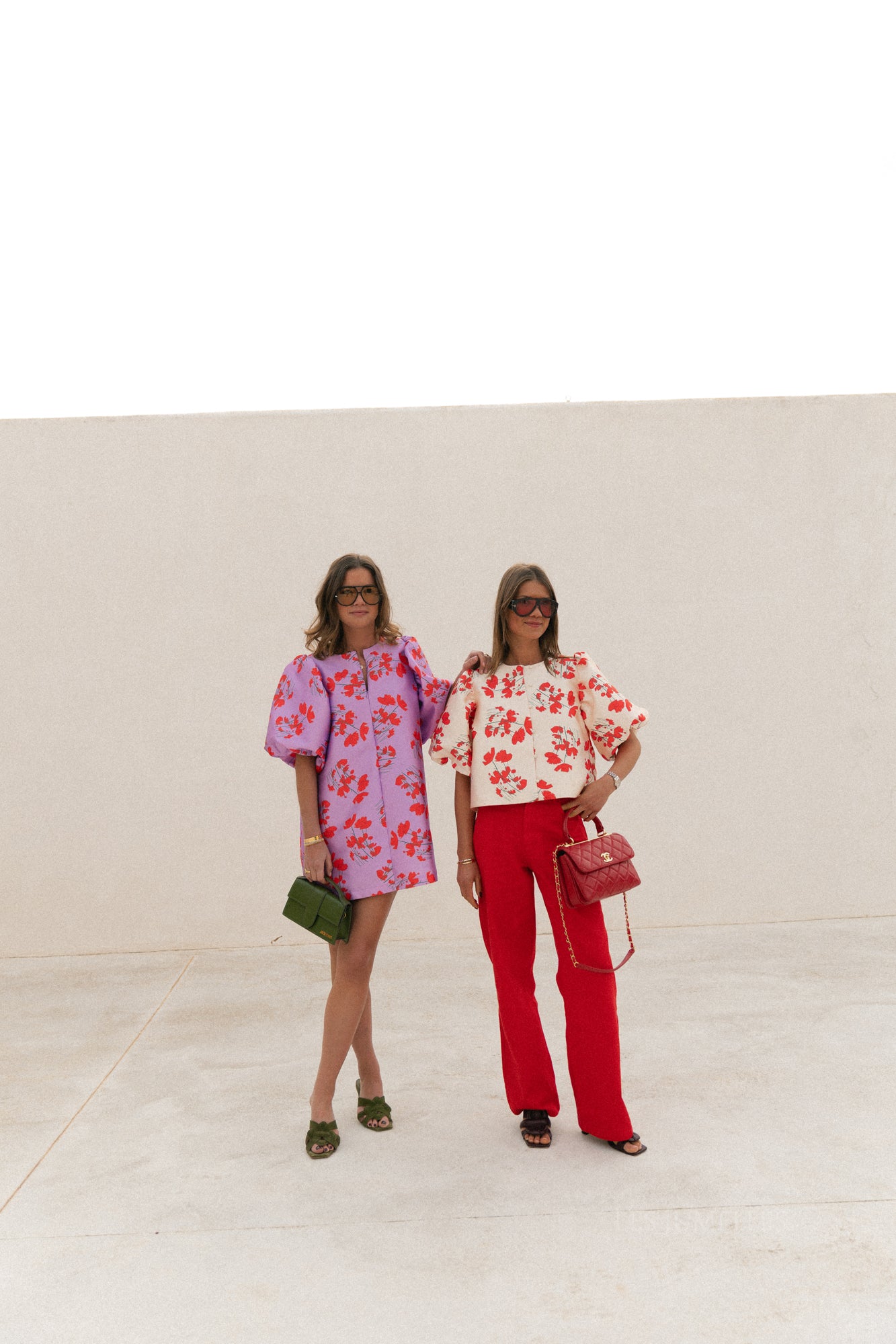 TNS Denim wijde broek in rood