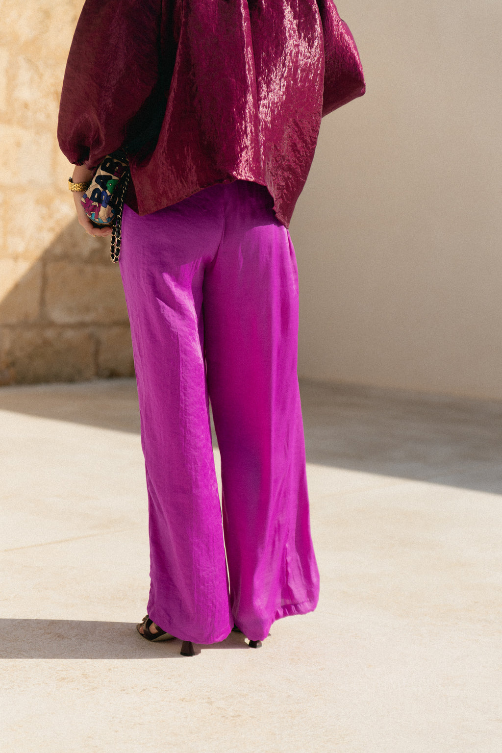 Gill sateen pants - orchid purple