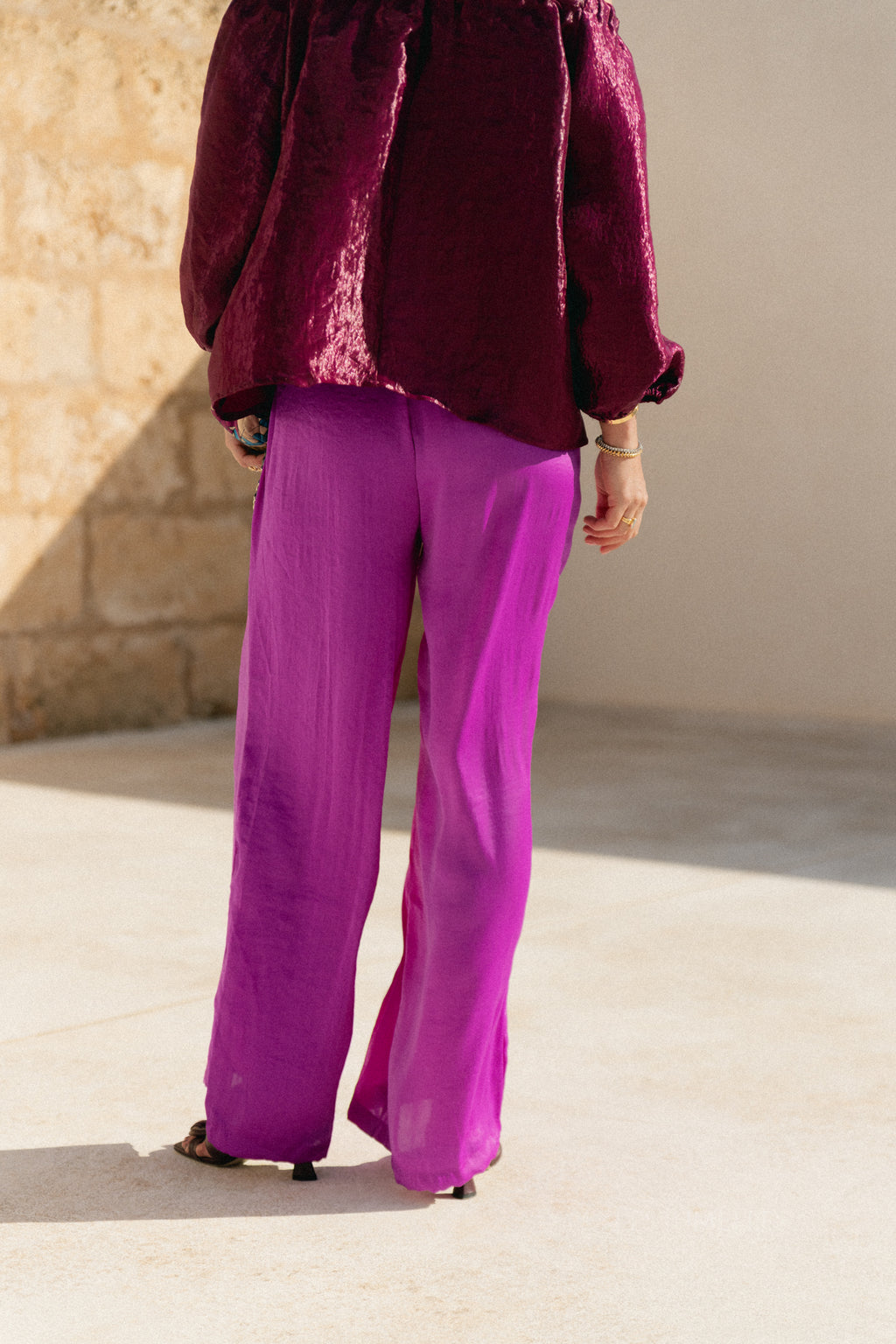 Gill sateen pants - orchid purple