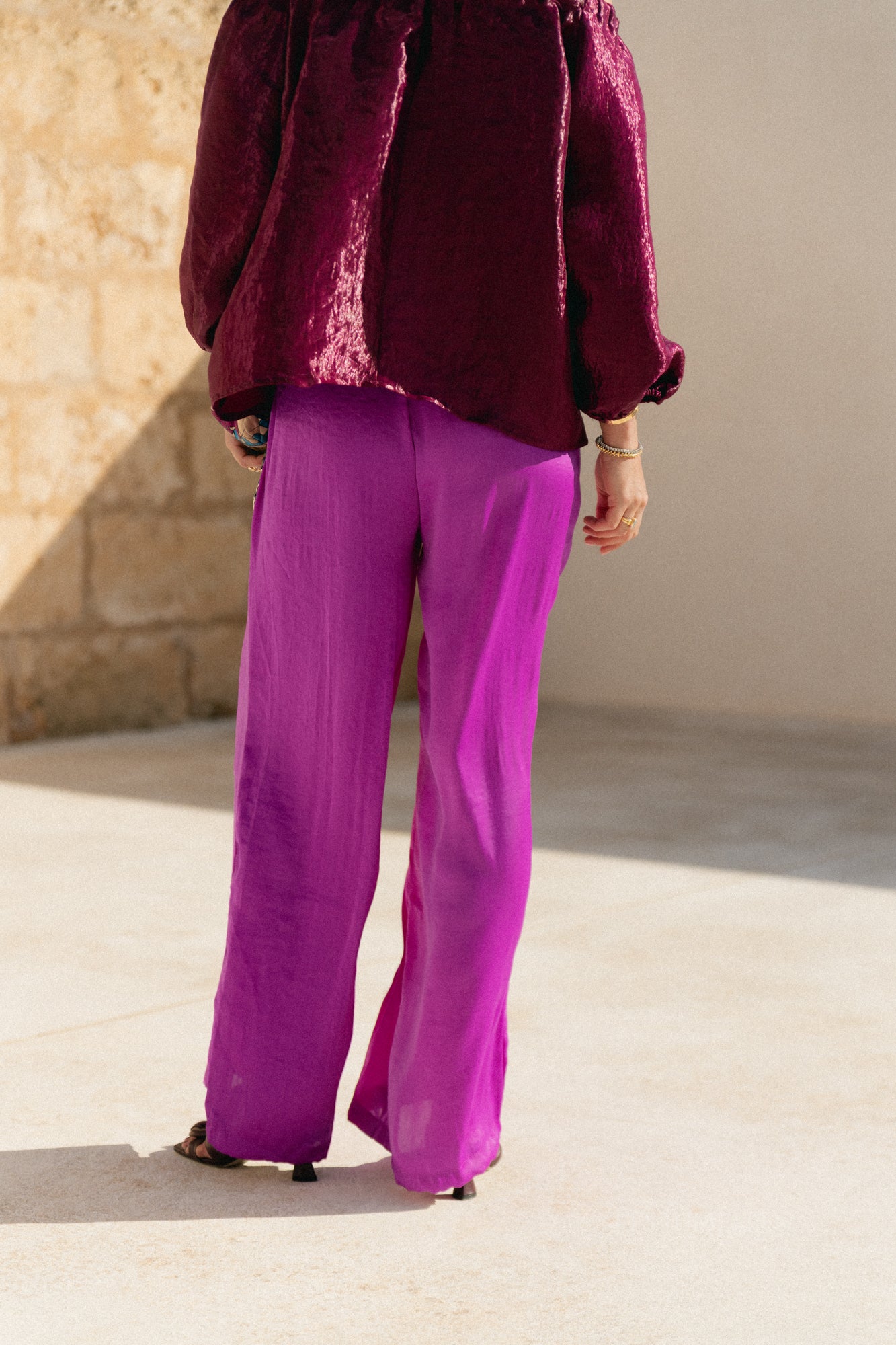 Gill sateen pants - orchid purple