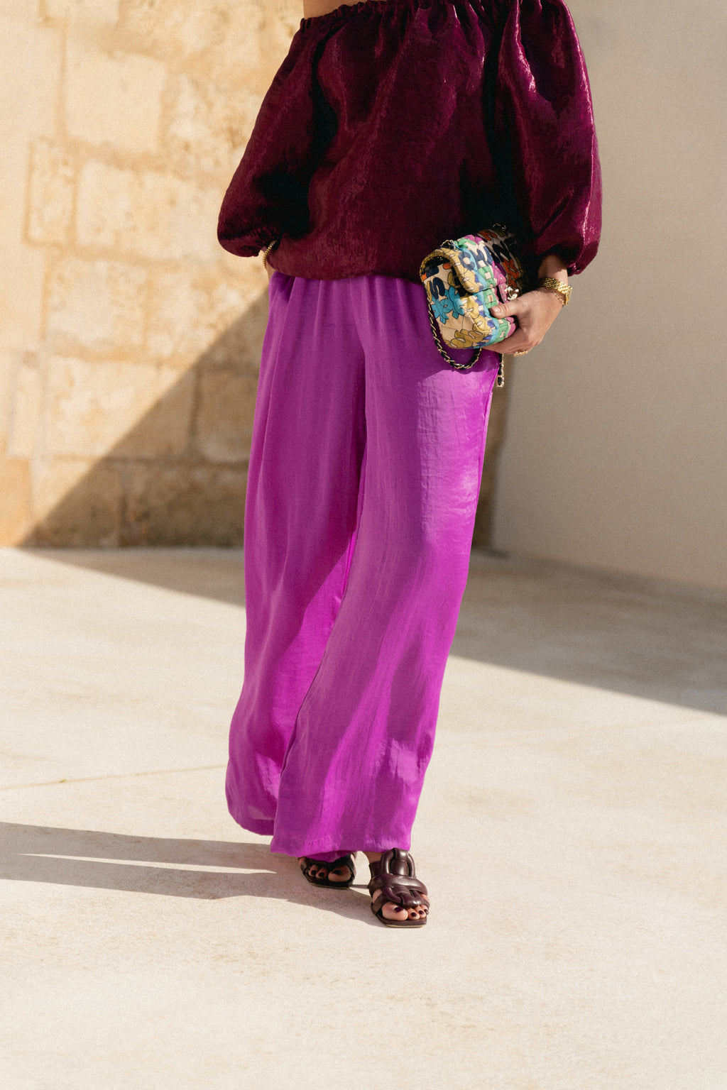 Gill sateen pants - orchid purple