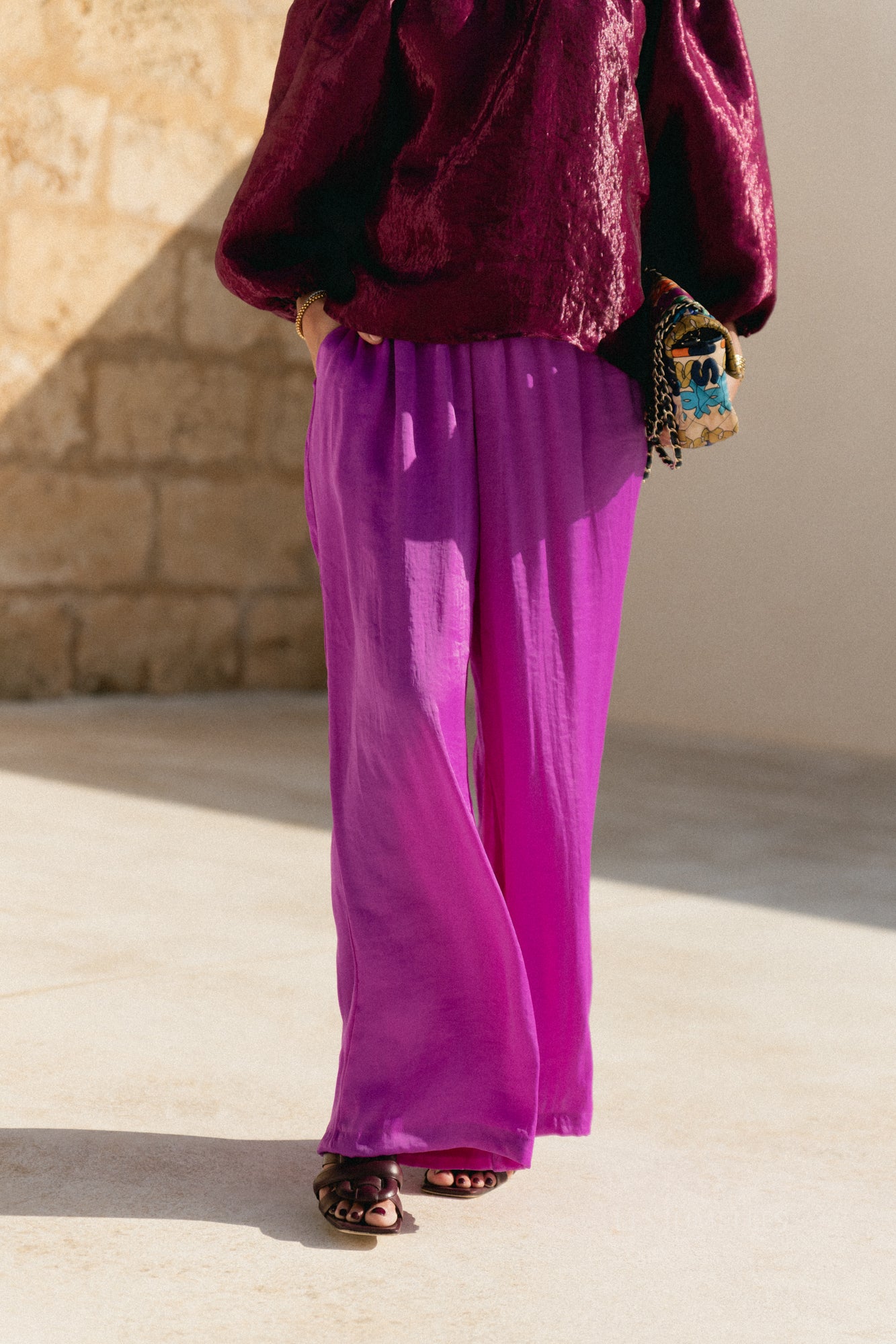 Gill sateen pants - orchid purple