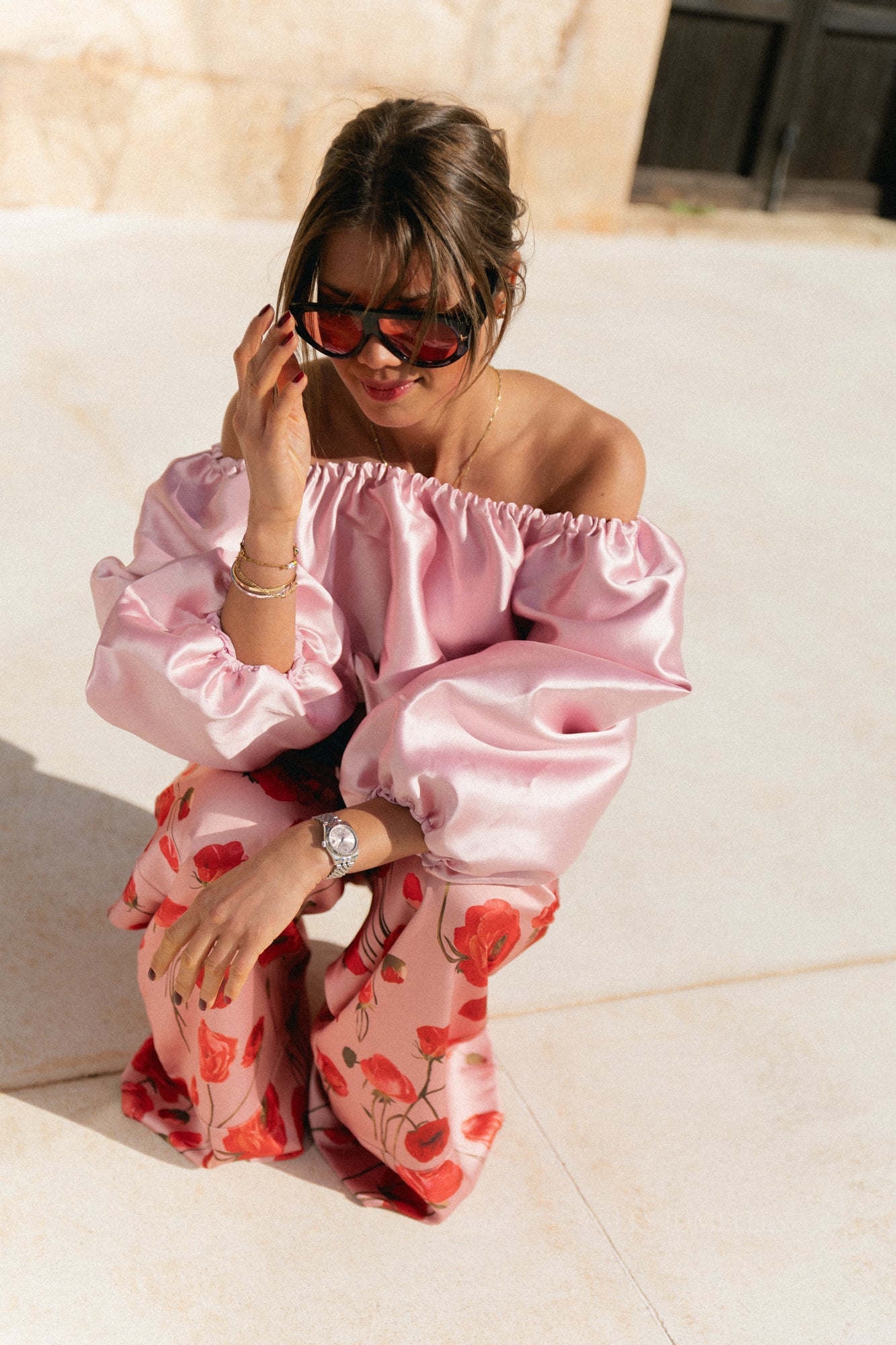 Aya off shoulder blouse mauvewood