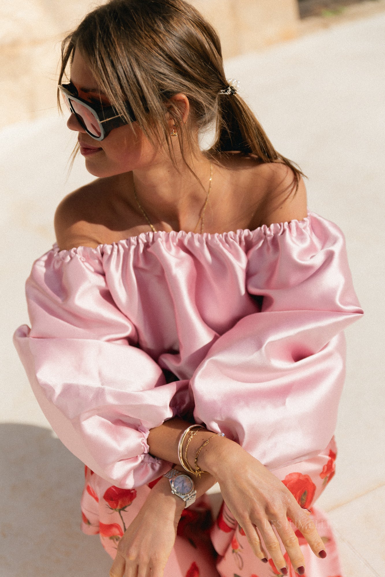 Aya off shoulder blouse mauvewood