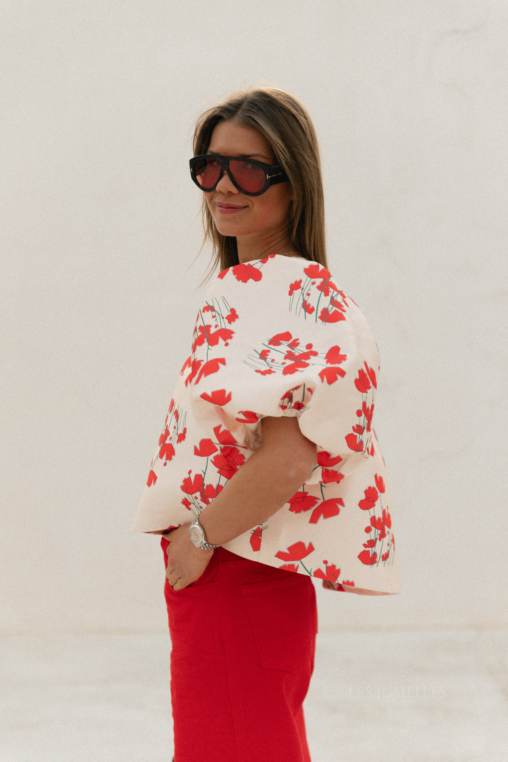 Charlotte blouse Viola print ecru