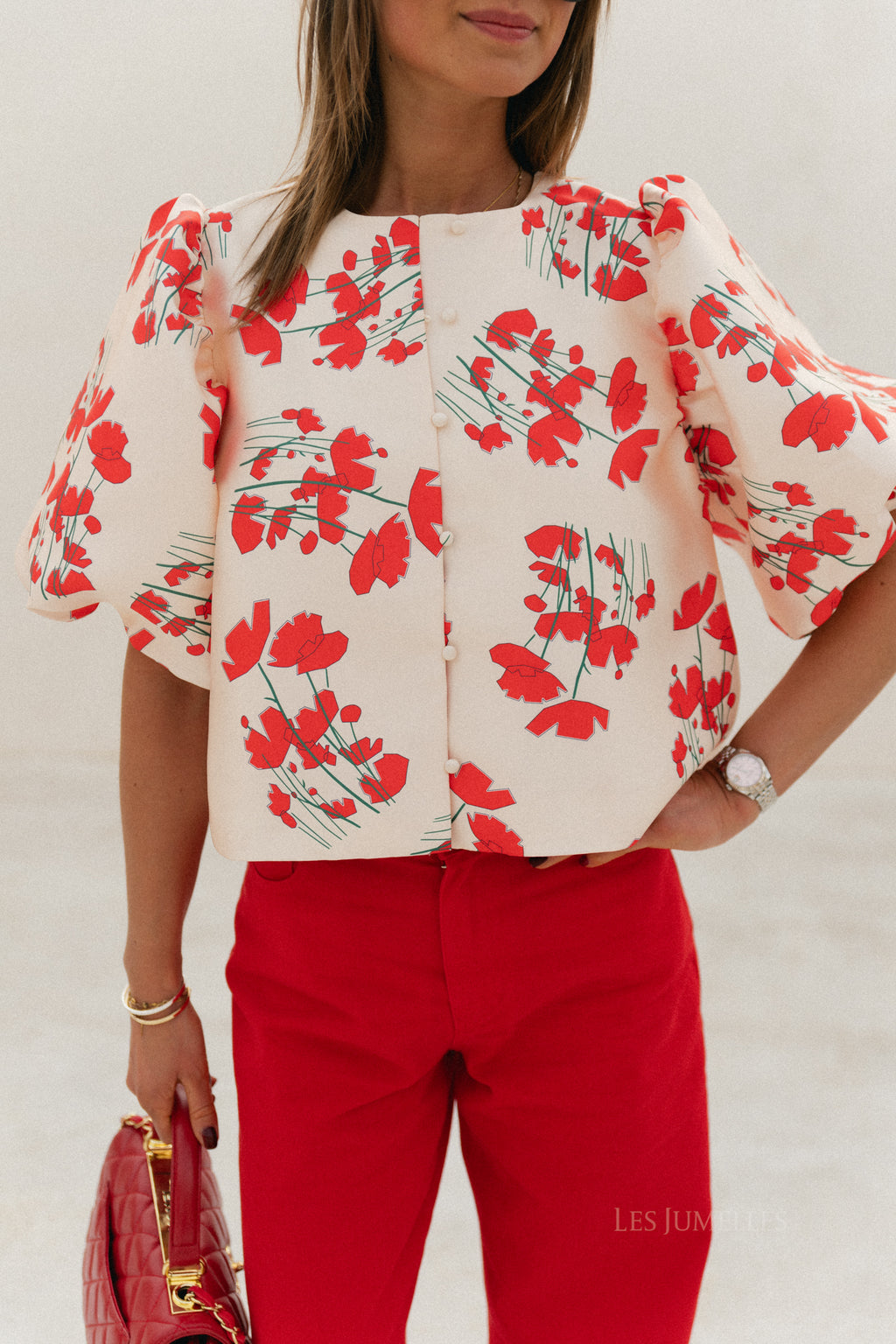 Charlotte blouse Viola print ecru