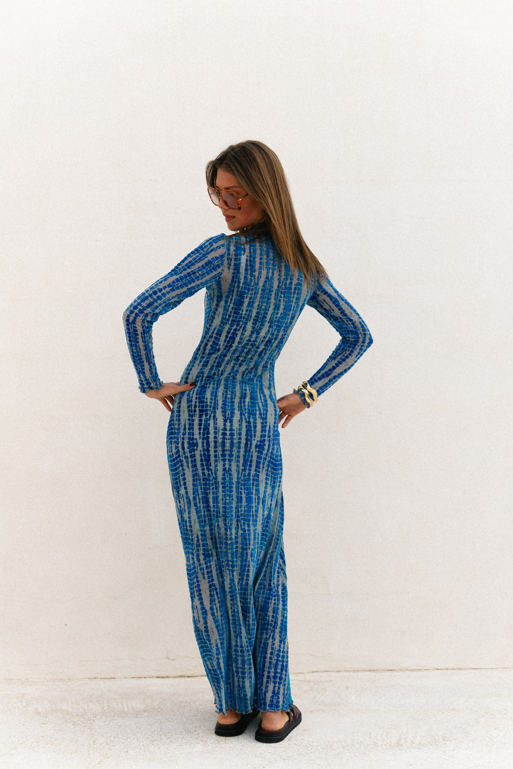 ROUMeena L/S maxi dress directoire blue