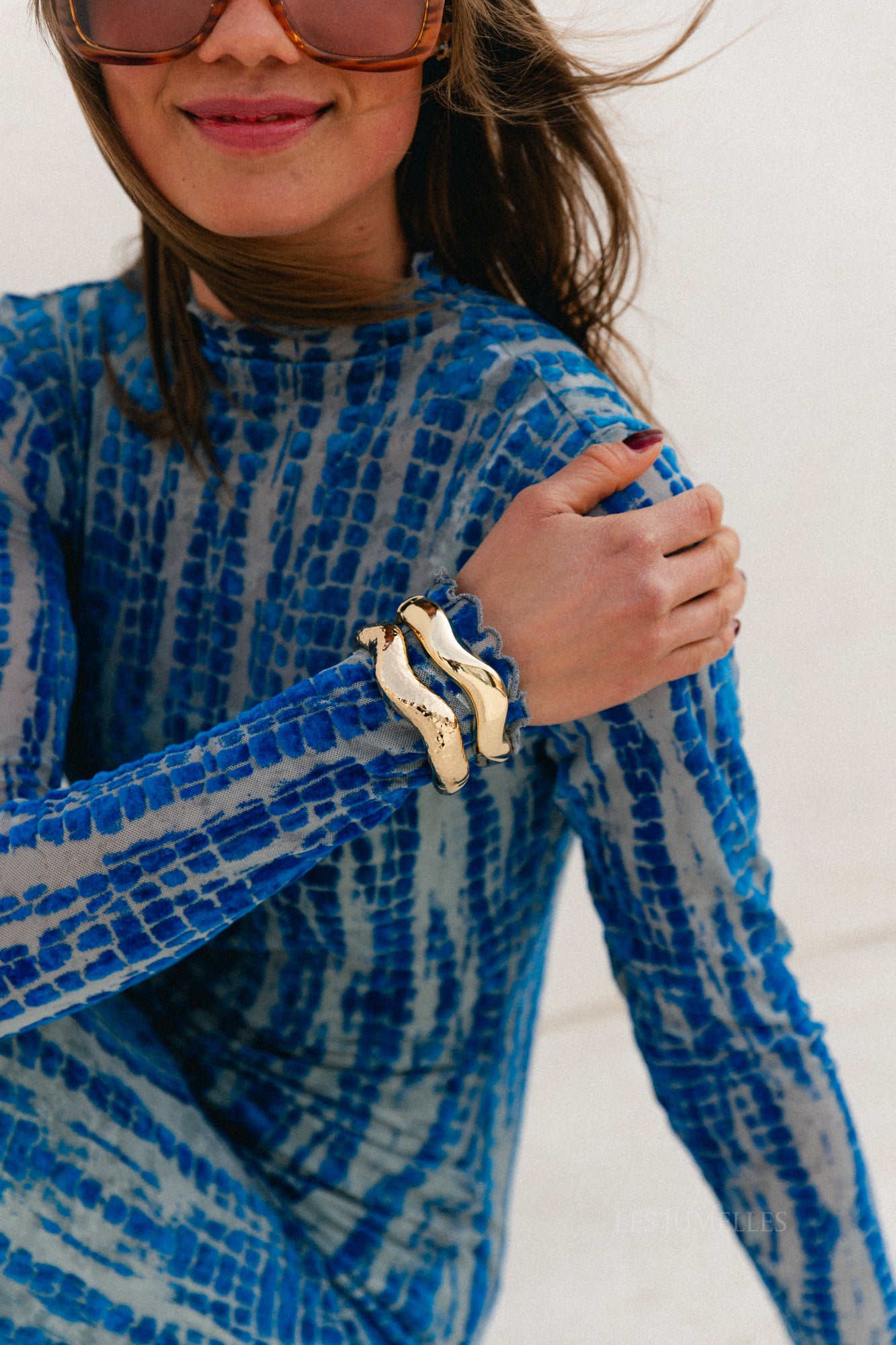 ROUMeena L/S maxi dress directoire blue