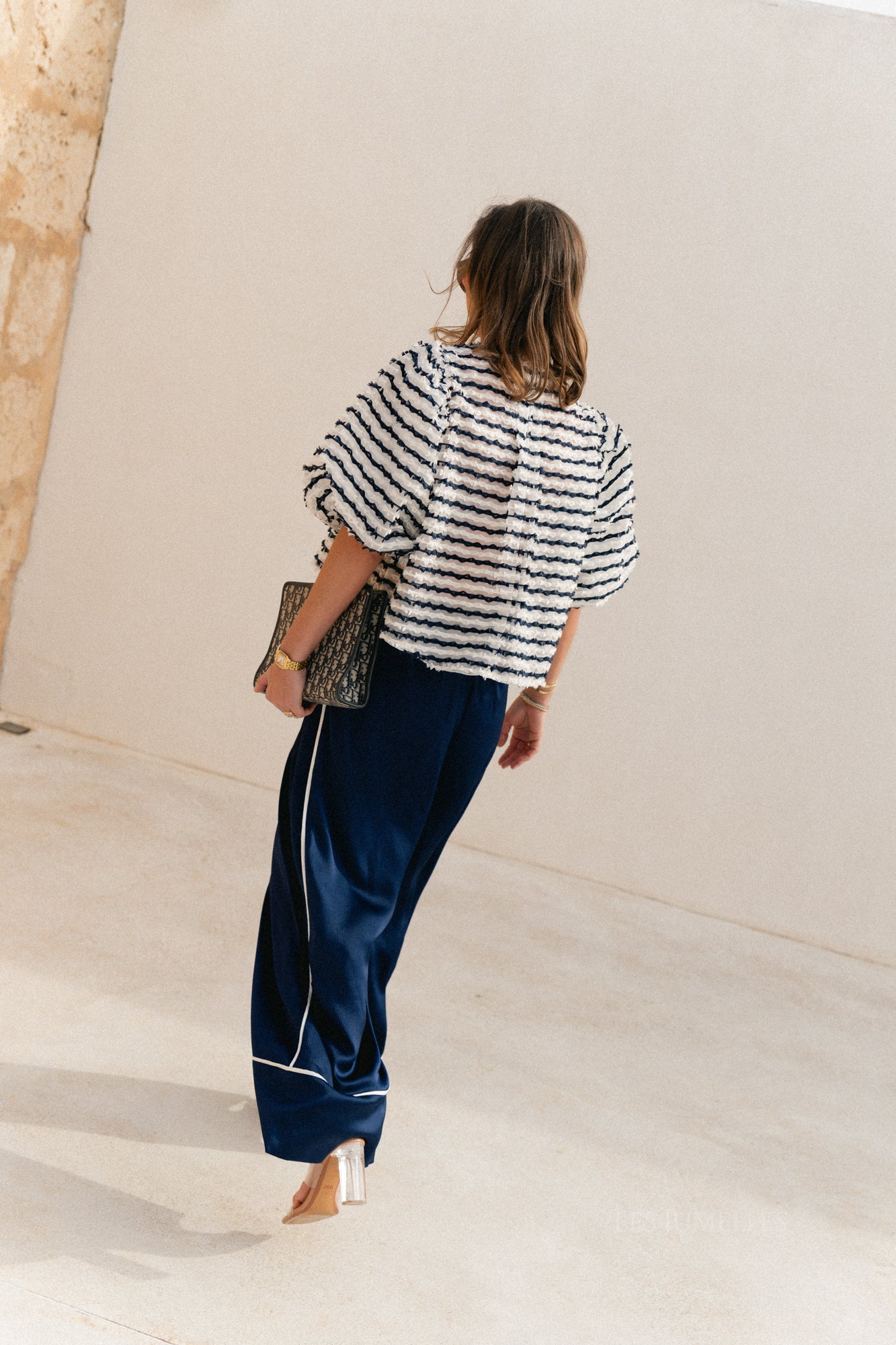 Pantalon large Avril bleu marine