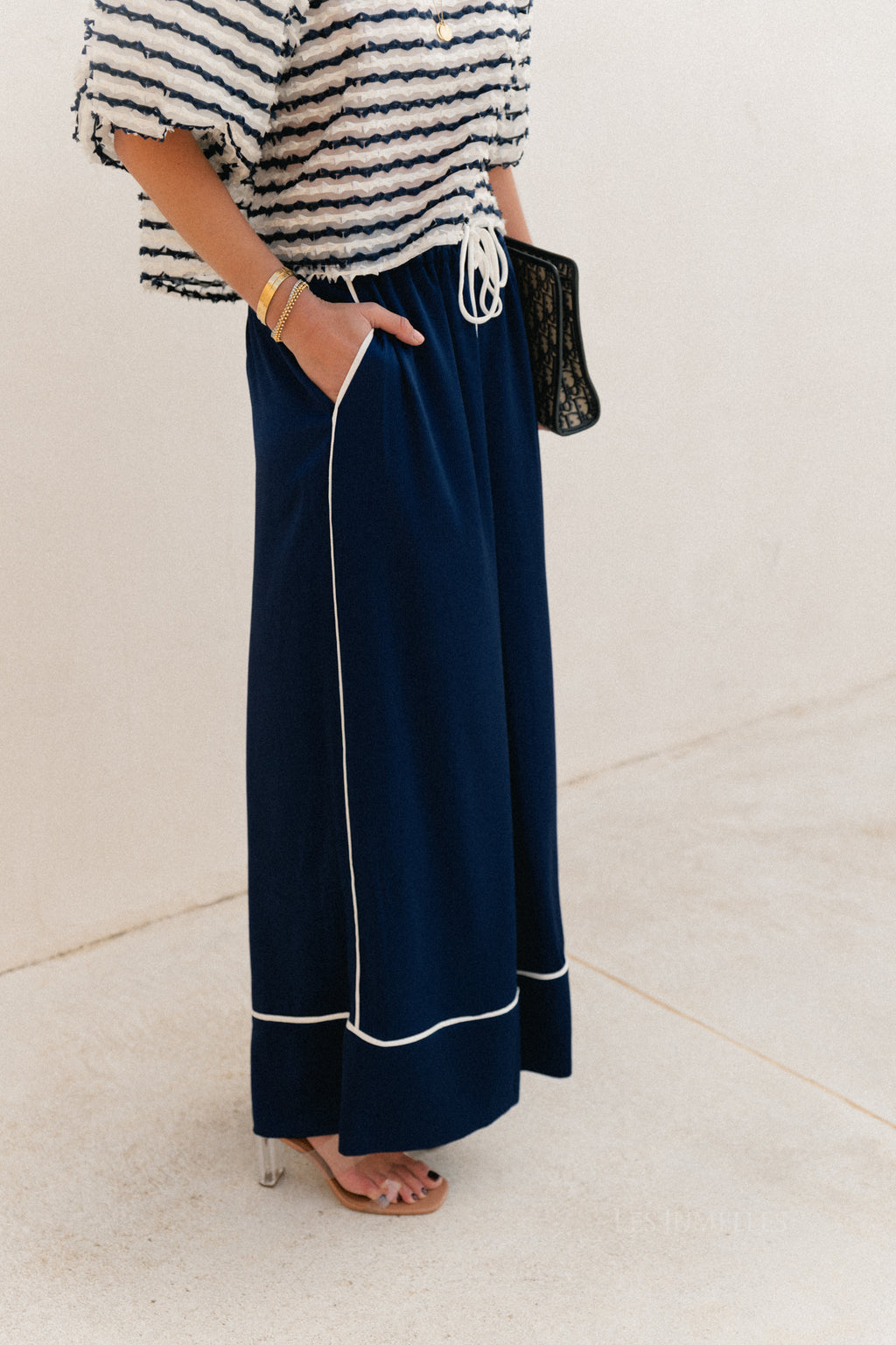 Avril wide leg trousers navy