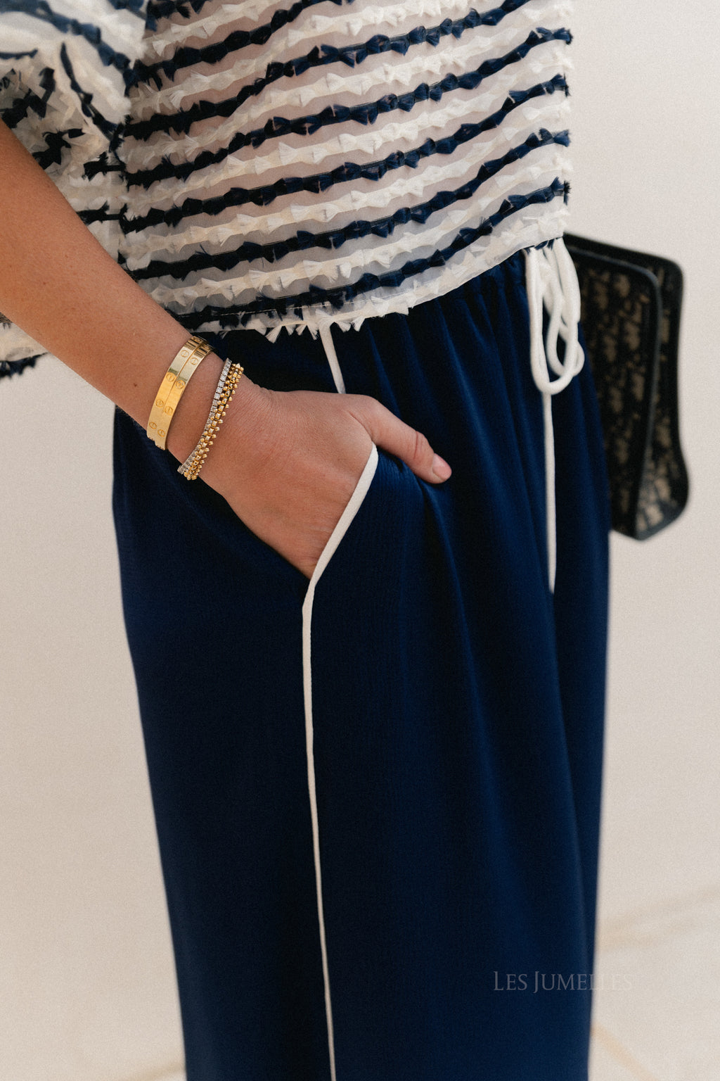 Avril wide leg trousers navy